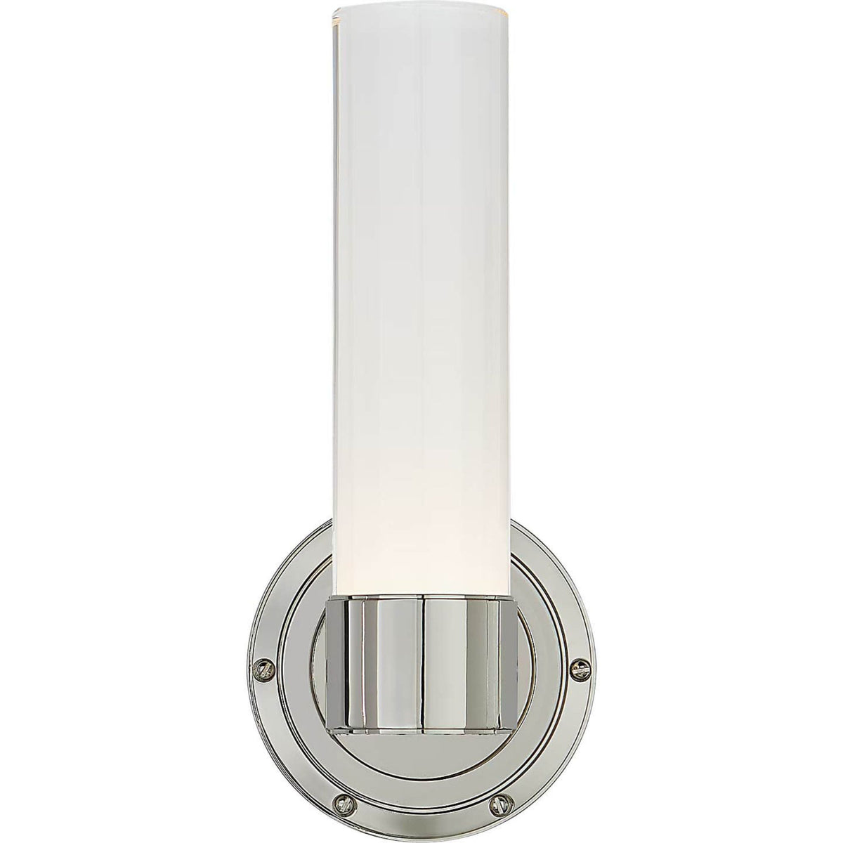 Ralph Lauren Jones Small Single Sconce in Polished Nickel with White Glass W5" x H11.5" x E4"