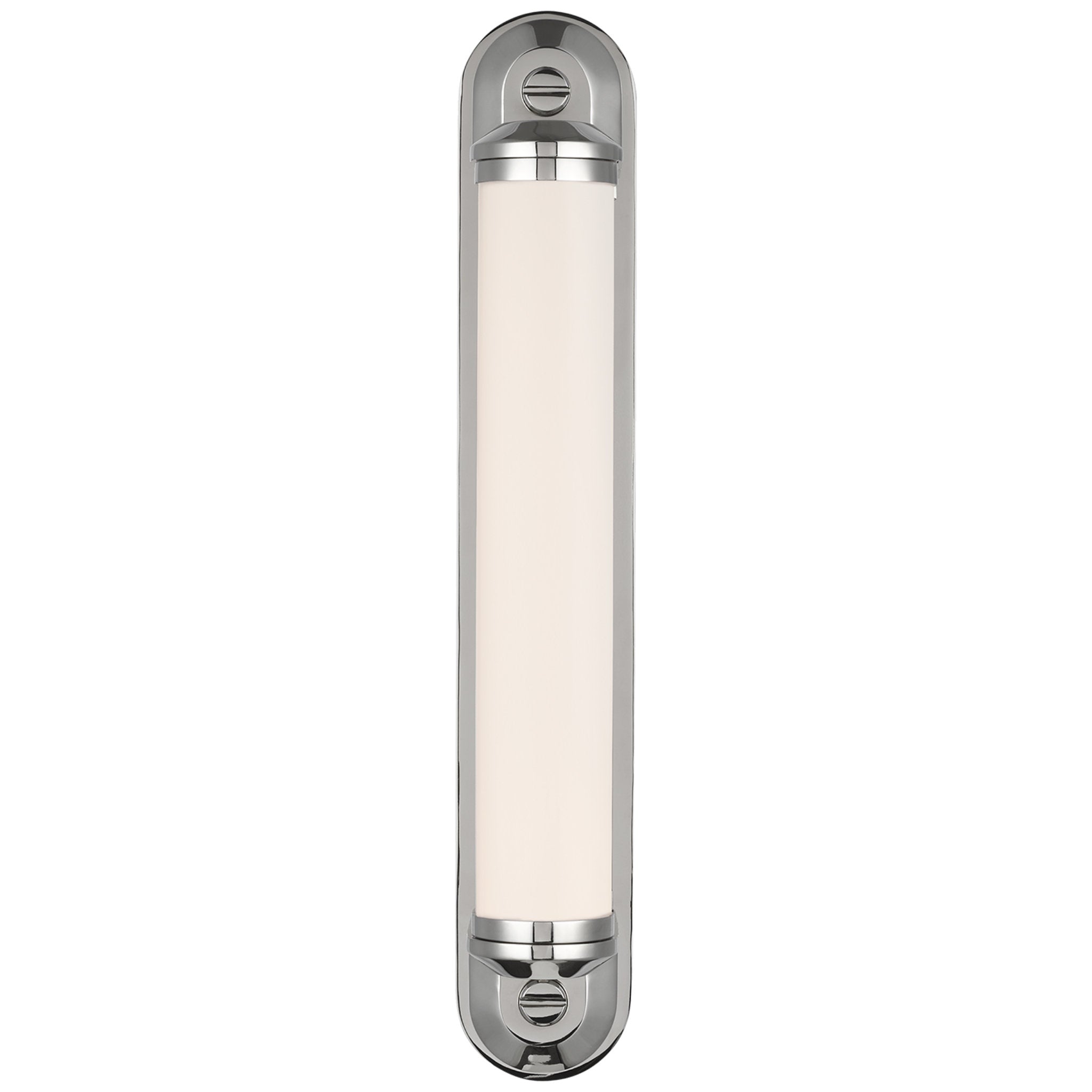 Ralph Lauren Belgrave 18" Linear Bath Light in Polished Nickel with White Glass Wall Light W3" x H18"
