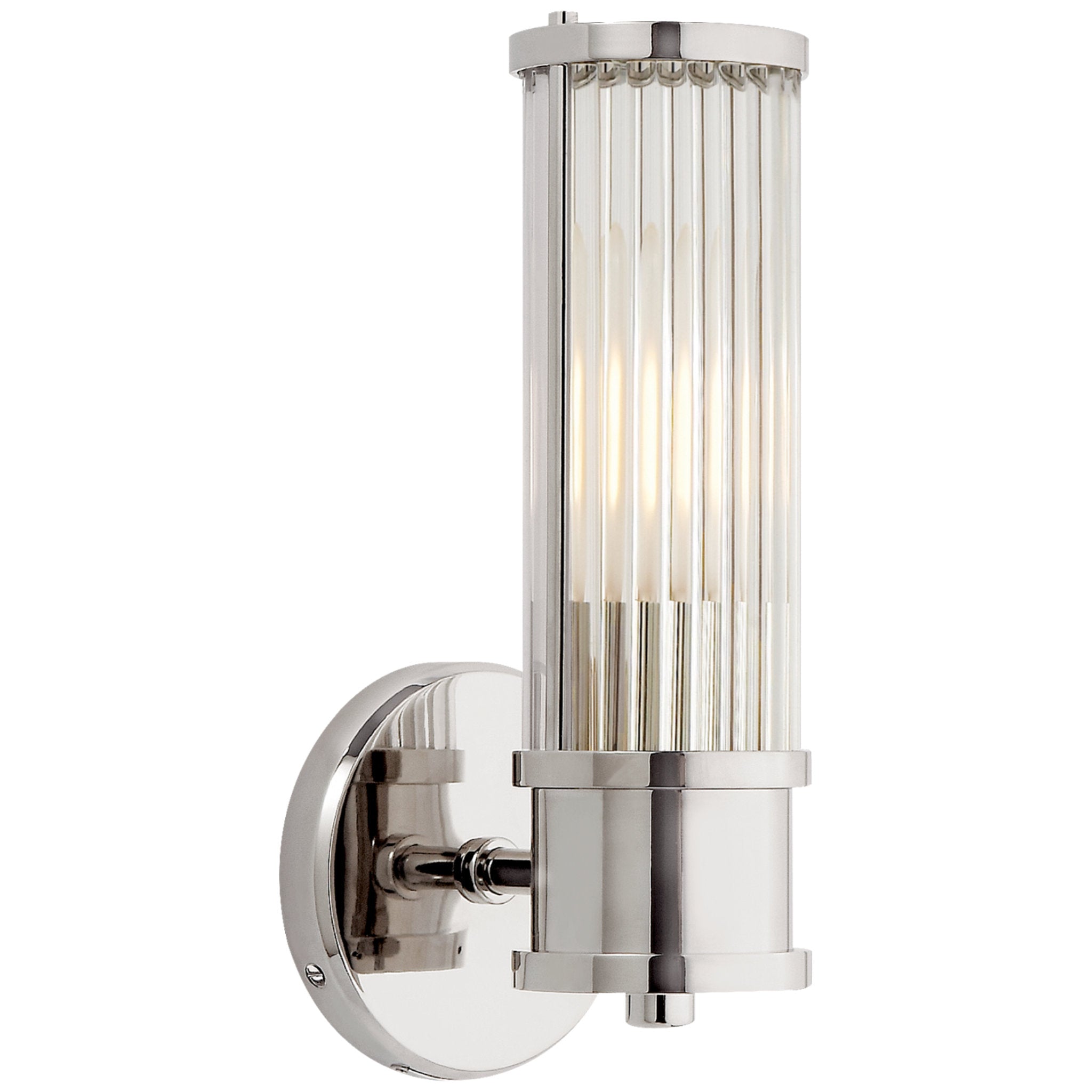 Ralph Lauren Allen Single Sconce in Polished Nickel and Glass Rods Wall Light W4.5" x H11"