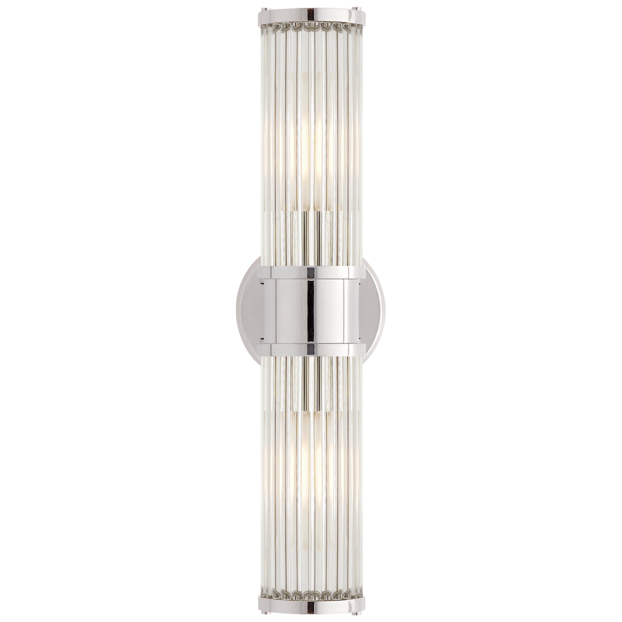 Ralph Lauren Allen Double Light Sconce in Polished Nickel and Glass Rods Wall Light W4.5" x H17.5"