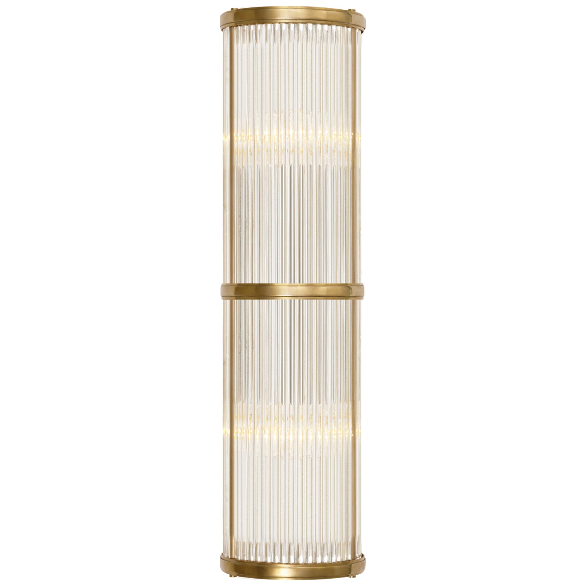 Ralph Lauren Allen Medium Linear Sconce in Natural Brass and Glass Rods Wall Light W6" x H18.5"