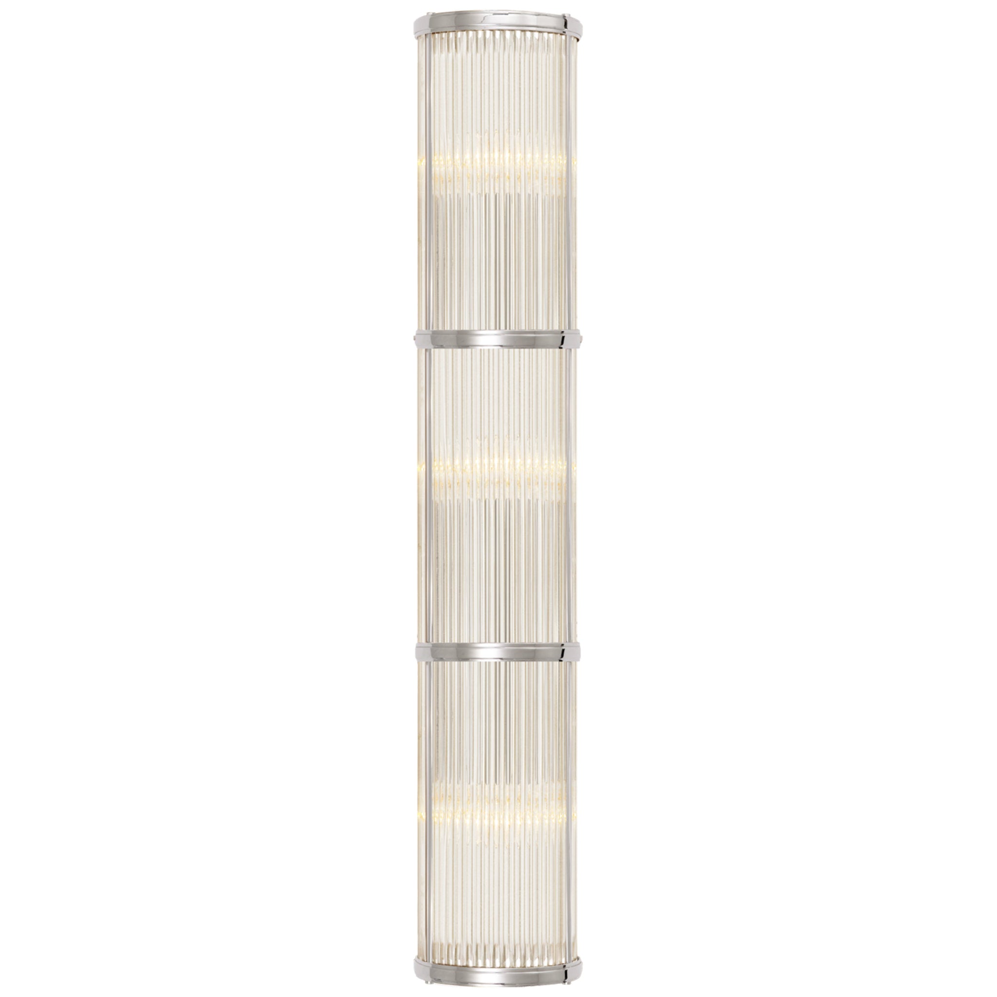 Ralph Lauren Allen Large Linear Sconce in Polished Nickel and Glass Rods Wall Light W6" x H27.5"