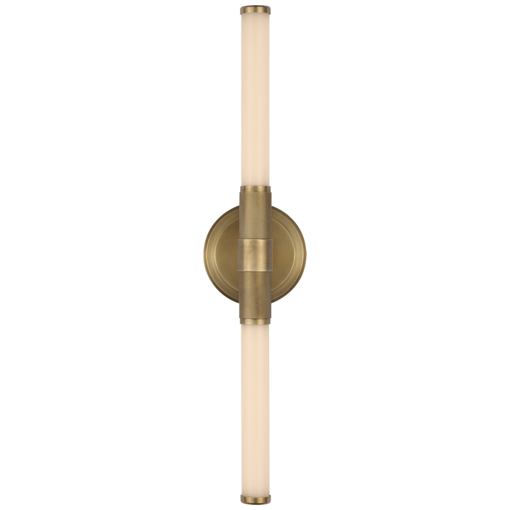 Ralph Lauren Barrett 21" Up and Down Bath Light in Natural Brass with White Glass Wall Light W4.5" x H21"