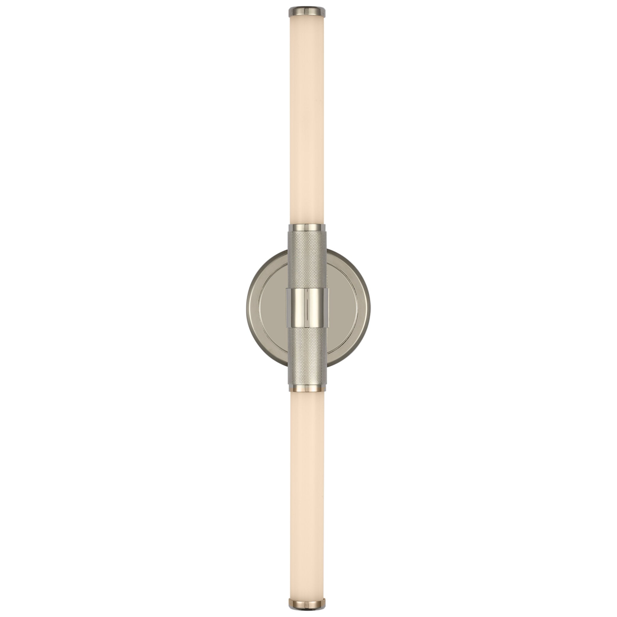 Ralph Lauren Barrett 21" Up and Down Bath Light in Polished Nickel with White Glass Wall Light W4.5" x H21"