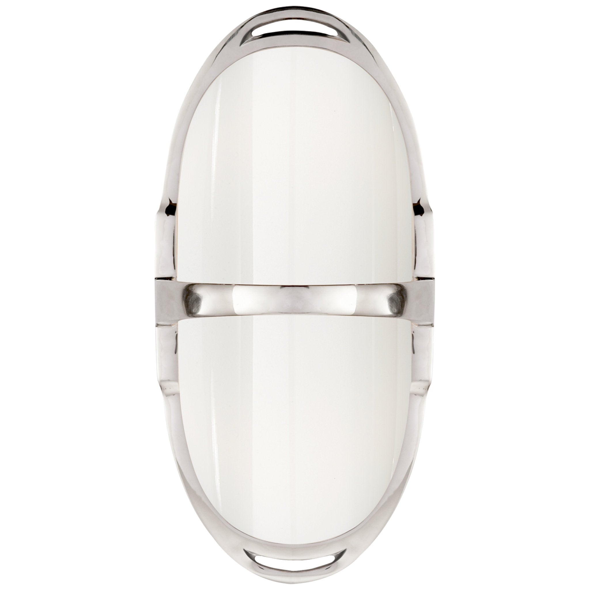 Ralph Lauren Westbury Double Sconce in Polished Nickel with White Glass Wall Light W6" x H12"