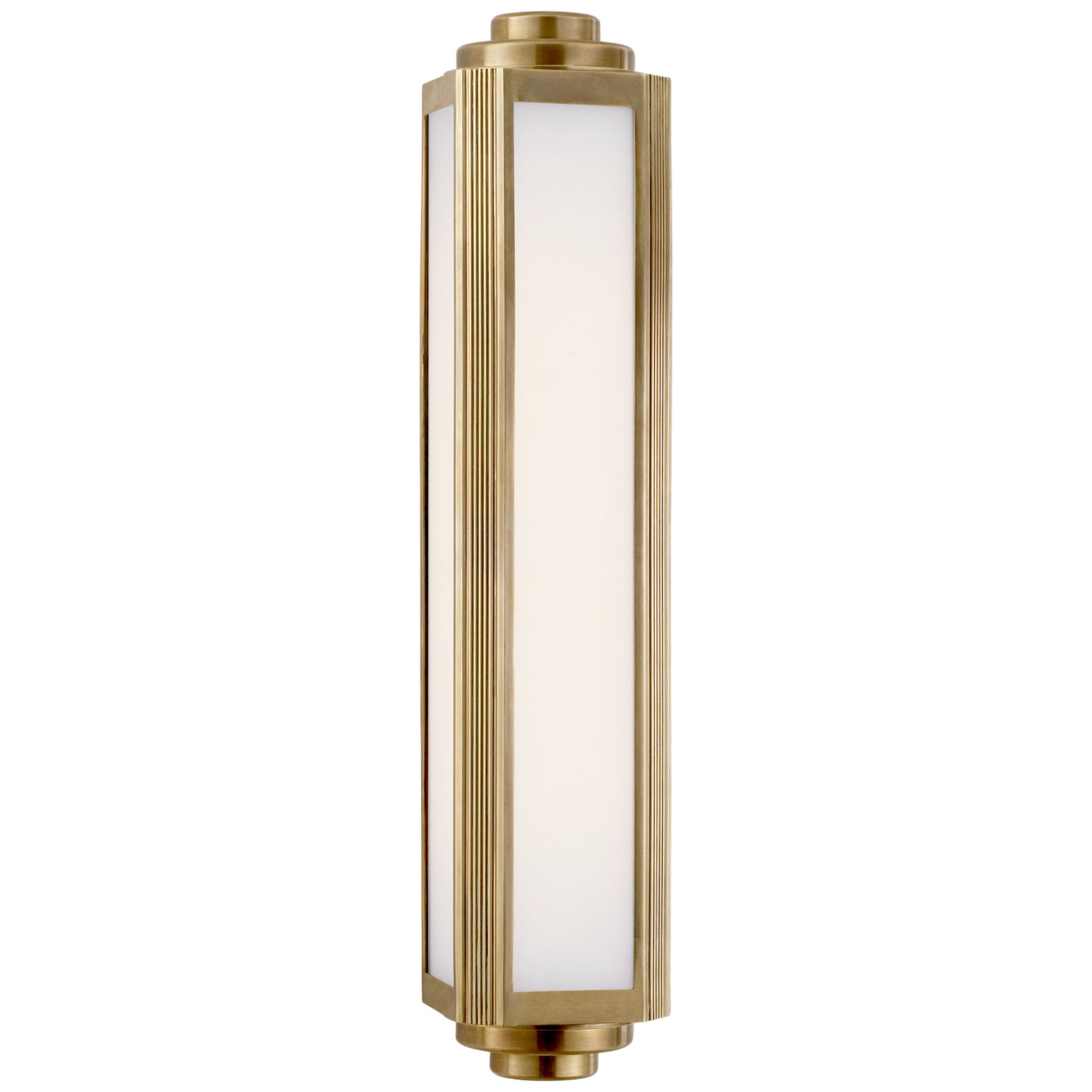 Ralph Lauren Keating Medium Sconce in Natural Brass with White Glass Wall Light W5" x H23.75"