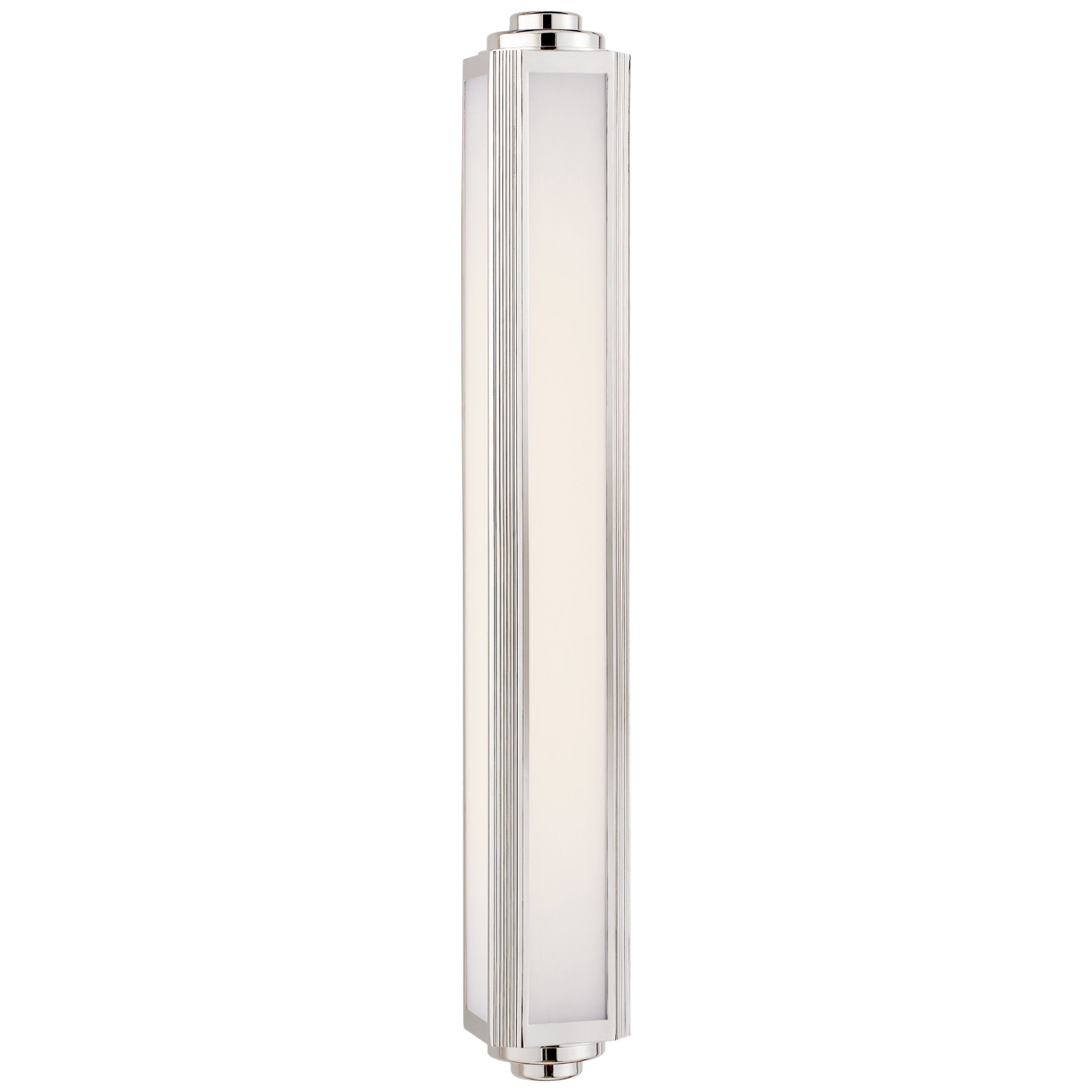 Ralph Lauren Keating Large Sconce in Polished Nickel with White Glass Wall Light W5" x H35.75"