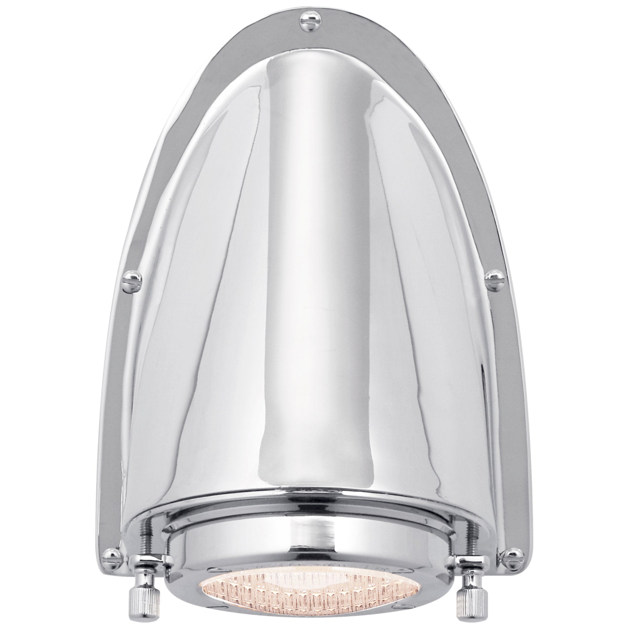 Ralph Lauren Grant Small Sconce in Polished Nickel with Industrial Prismatic Glass Outdoor Lighting W5.25" x H7.5"