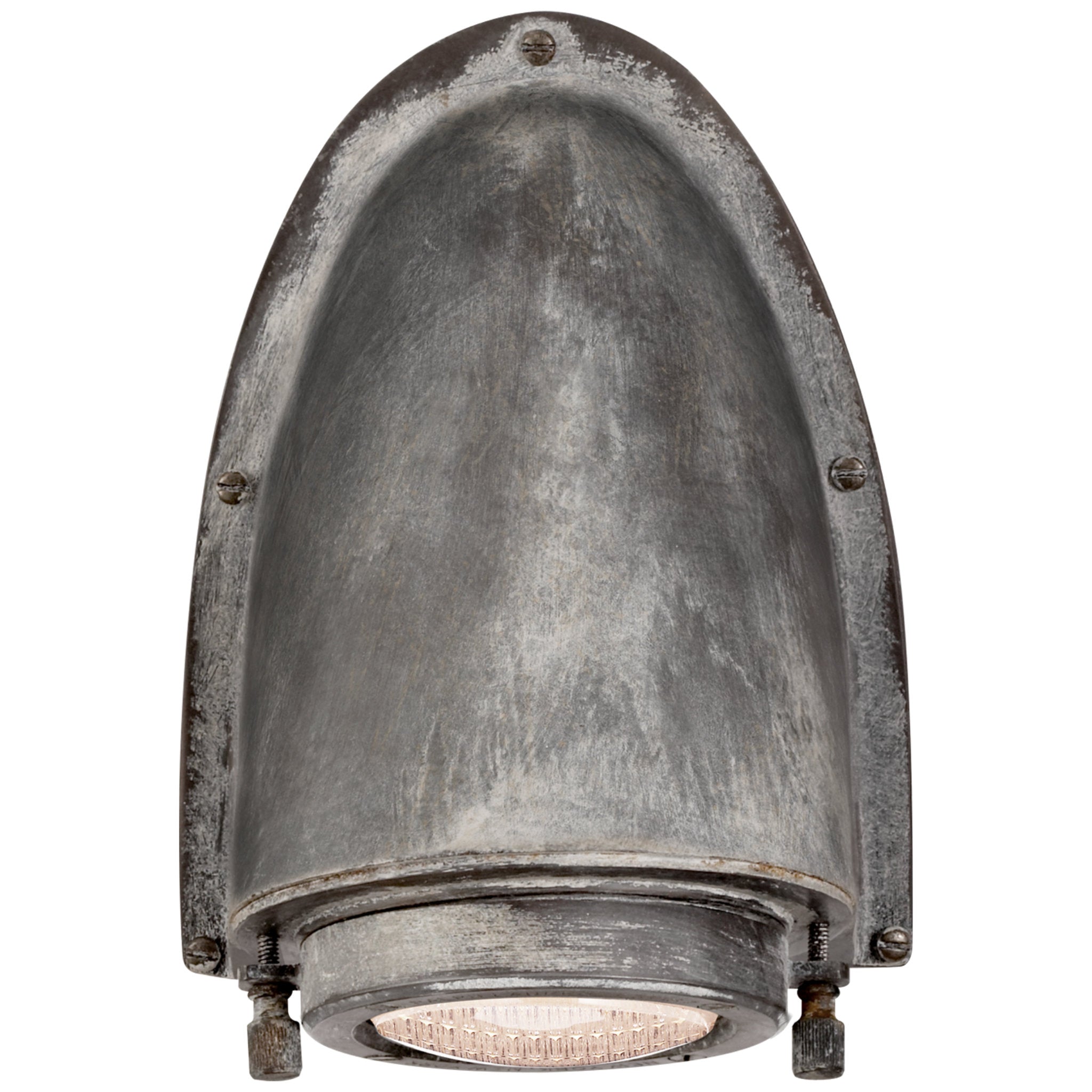 Ralph Lauren Grant Small Sconce in Weathered Zinc with Industrial Prismatic Glass Outdoor Lighting W5.25" x H7.5"