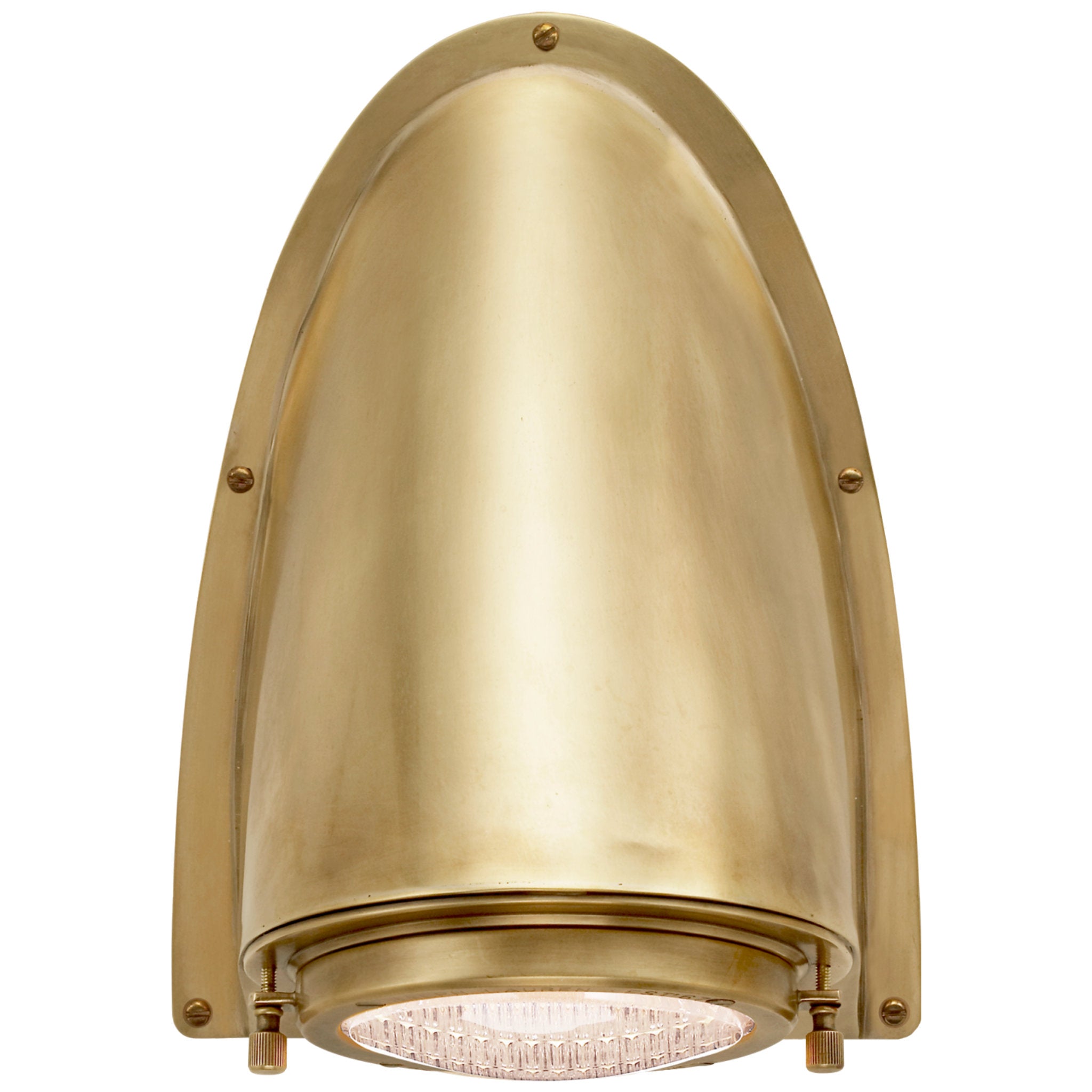 Ralph Lauren Grant Large Sconce in Natural Brass with Industrial Prismatic Glass Outdoor Lighting W7.5" x H10.5"