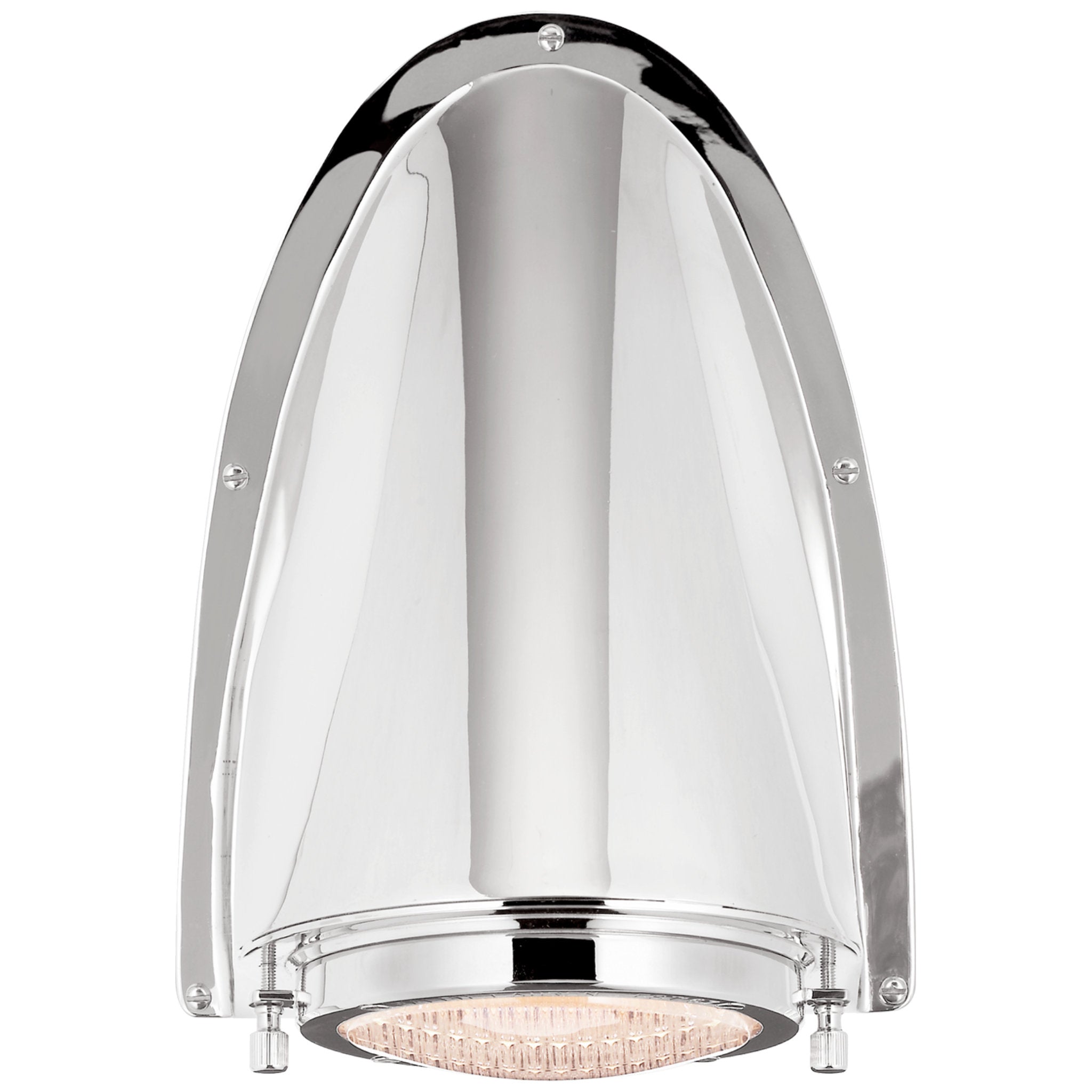 Ralph Lauren Grant Large Sconce in Polished Nickel with Industrial Prismatic Glass Outdoor Lighting W7.5" x H10.5"