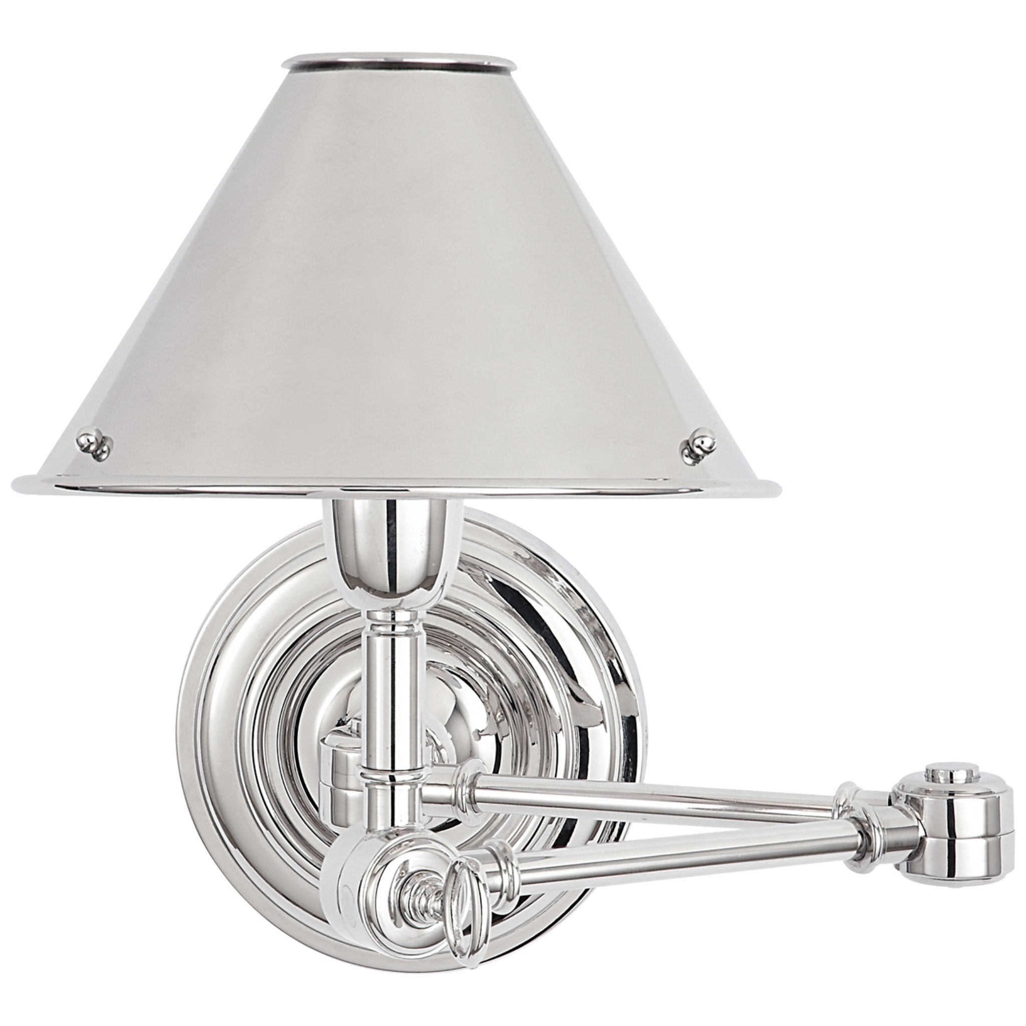 Ralph Lauren Anette Swing Arm Sconce in Polished Nickel Wall Light W6.75" x H10"