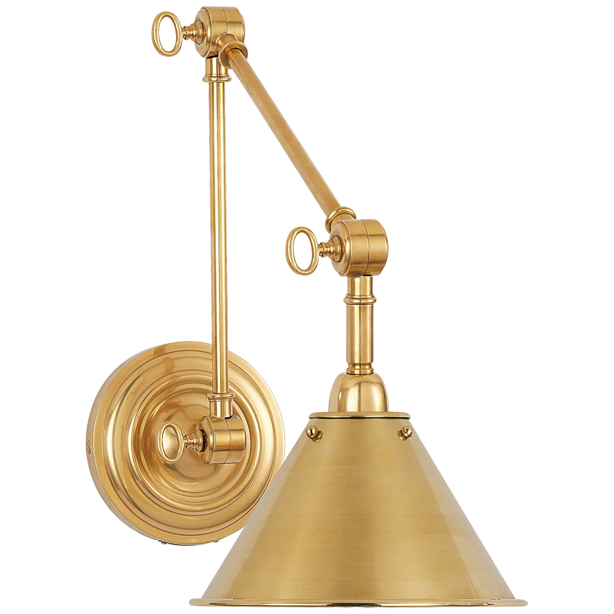 Ralph Lauren Anette Library Light in Natural Brass Wall Light W6.75" x H12"