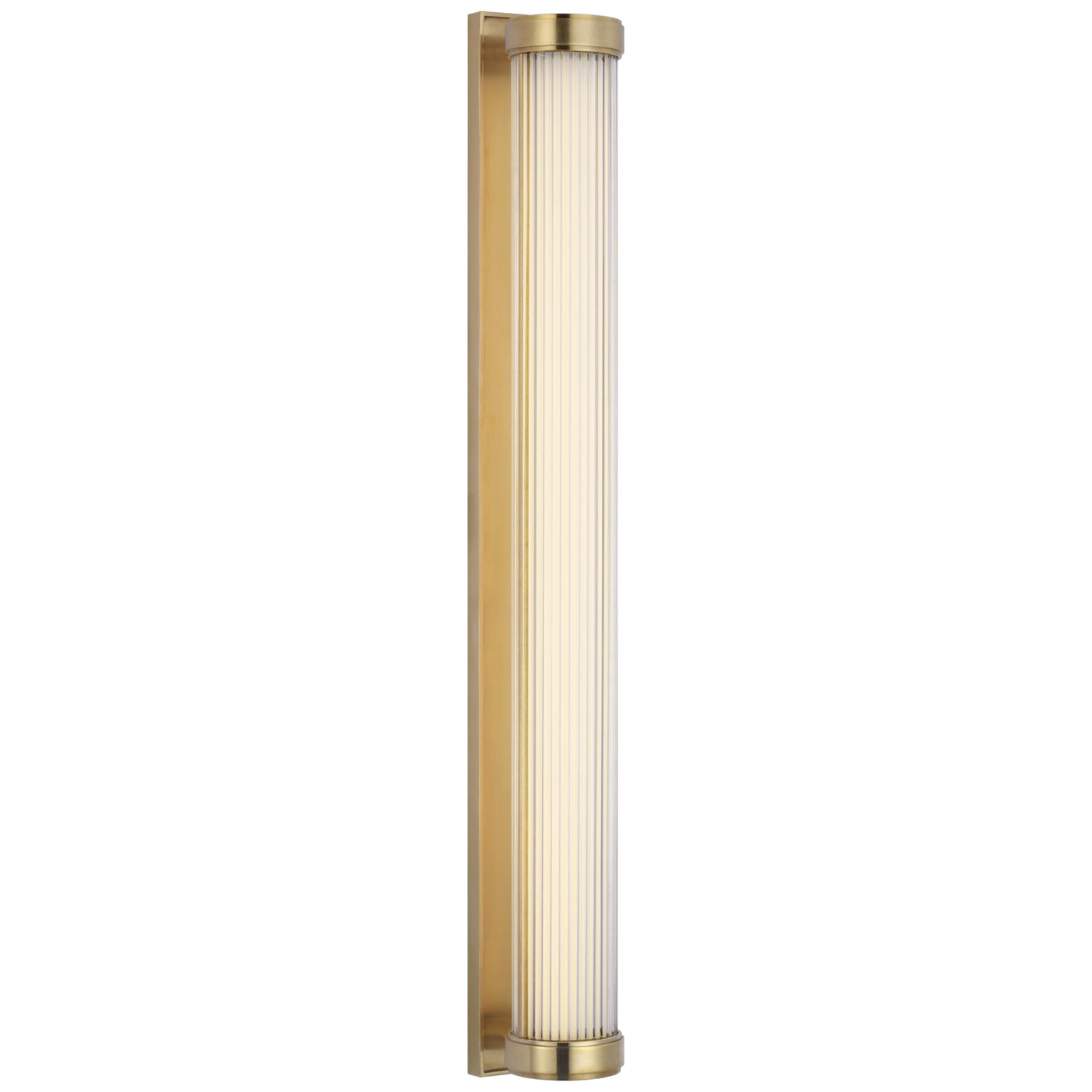 Ralph Lauren Ranier 30" Linear Bath Light in Natural Brass with Clear Glass Rods Wall Light W3.25" x H30"