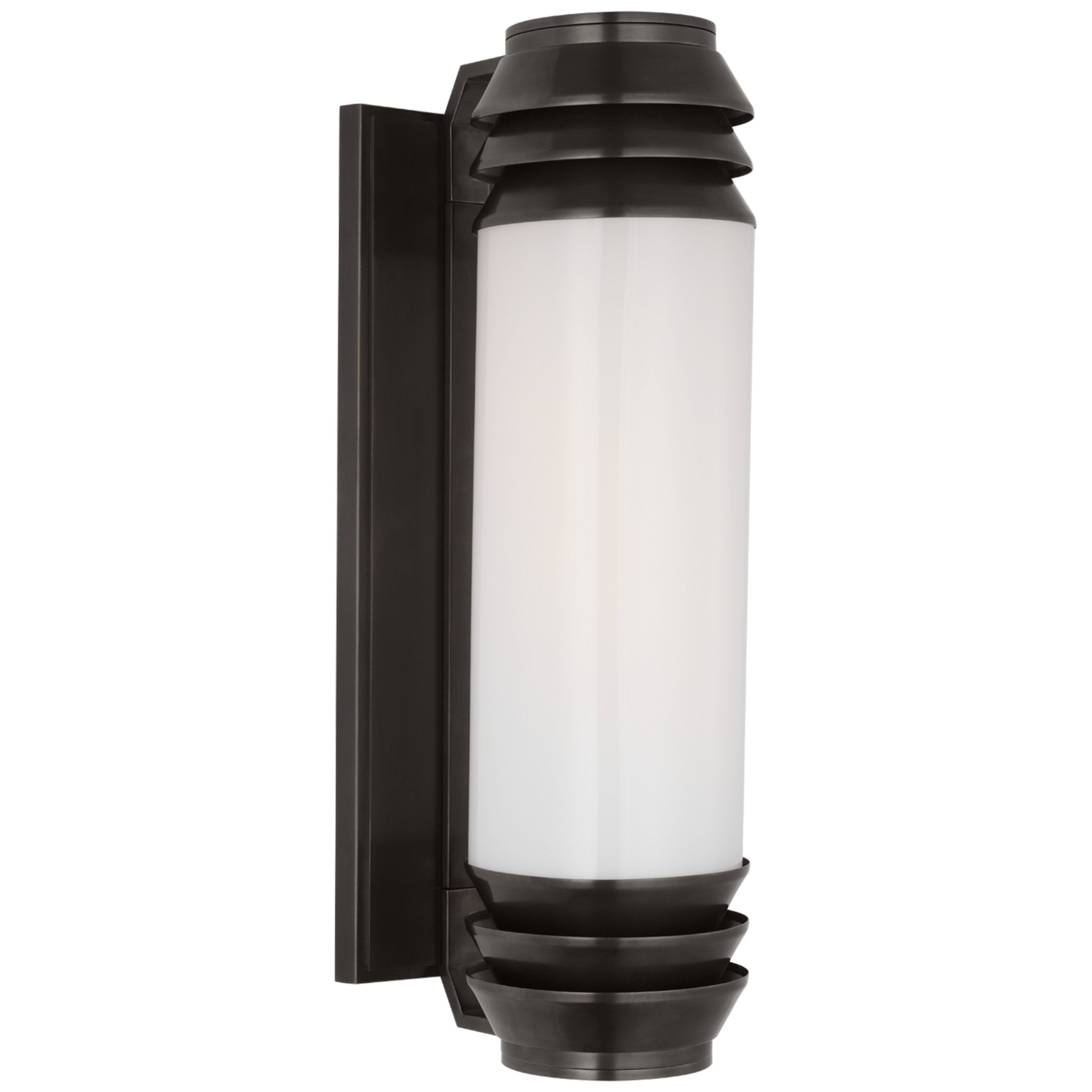 Ralph Lauren Chadwell 19" Sconce in Bronze with White Glass Wall Light W5.25" x H19"