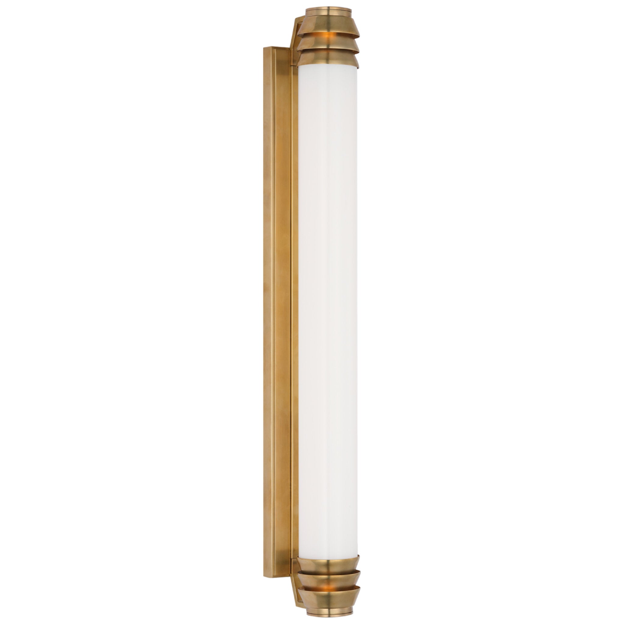 Ralph Lauren Chadwell 25" Sconce in Natural Brass with White Glass Wall Light W2.5" x H24.5"