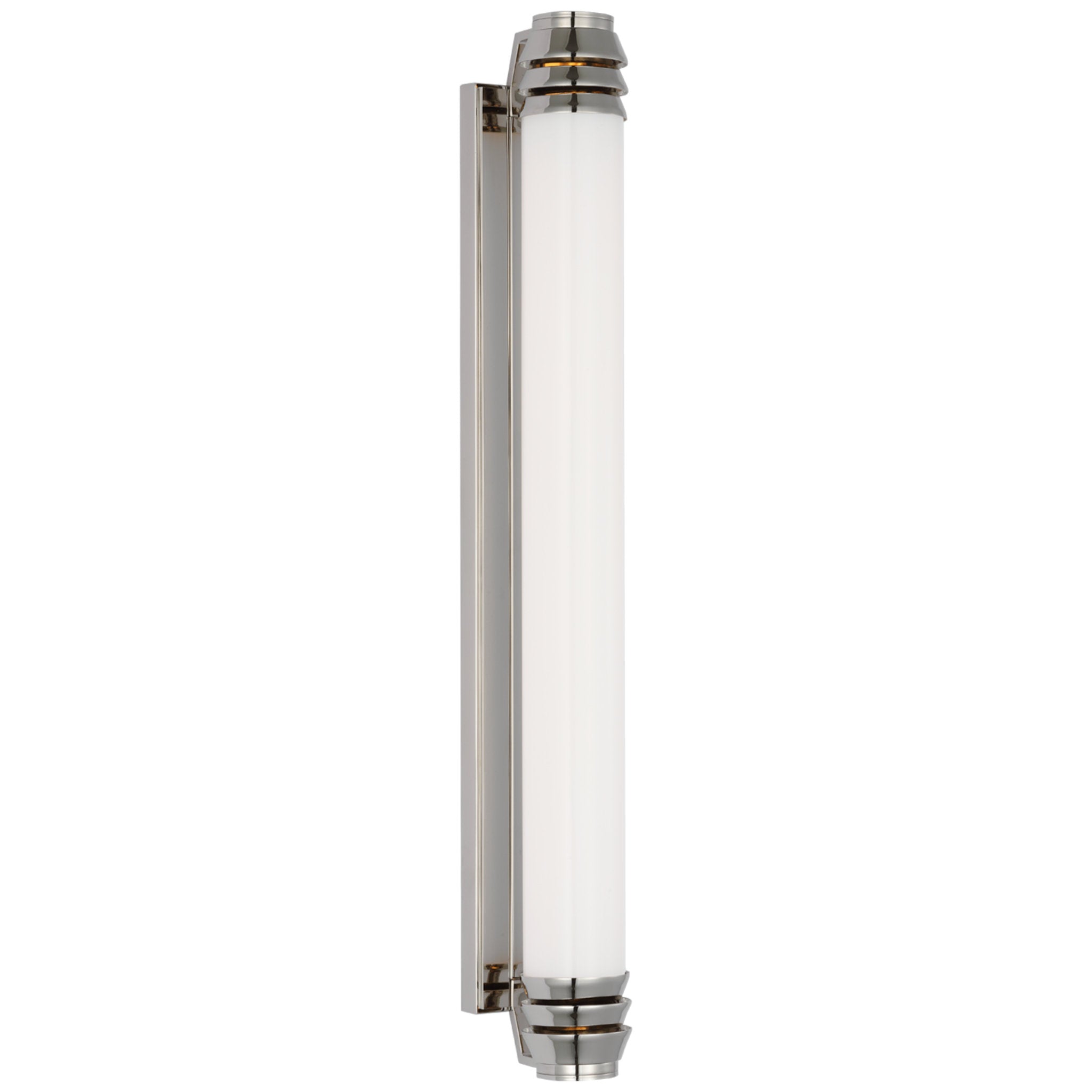 Ralph Lauren Chadwell 25" Sconce in Polished Nickel with White Glass Wall Light W2.5" x H24.5"