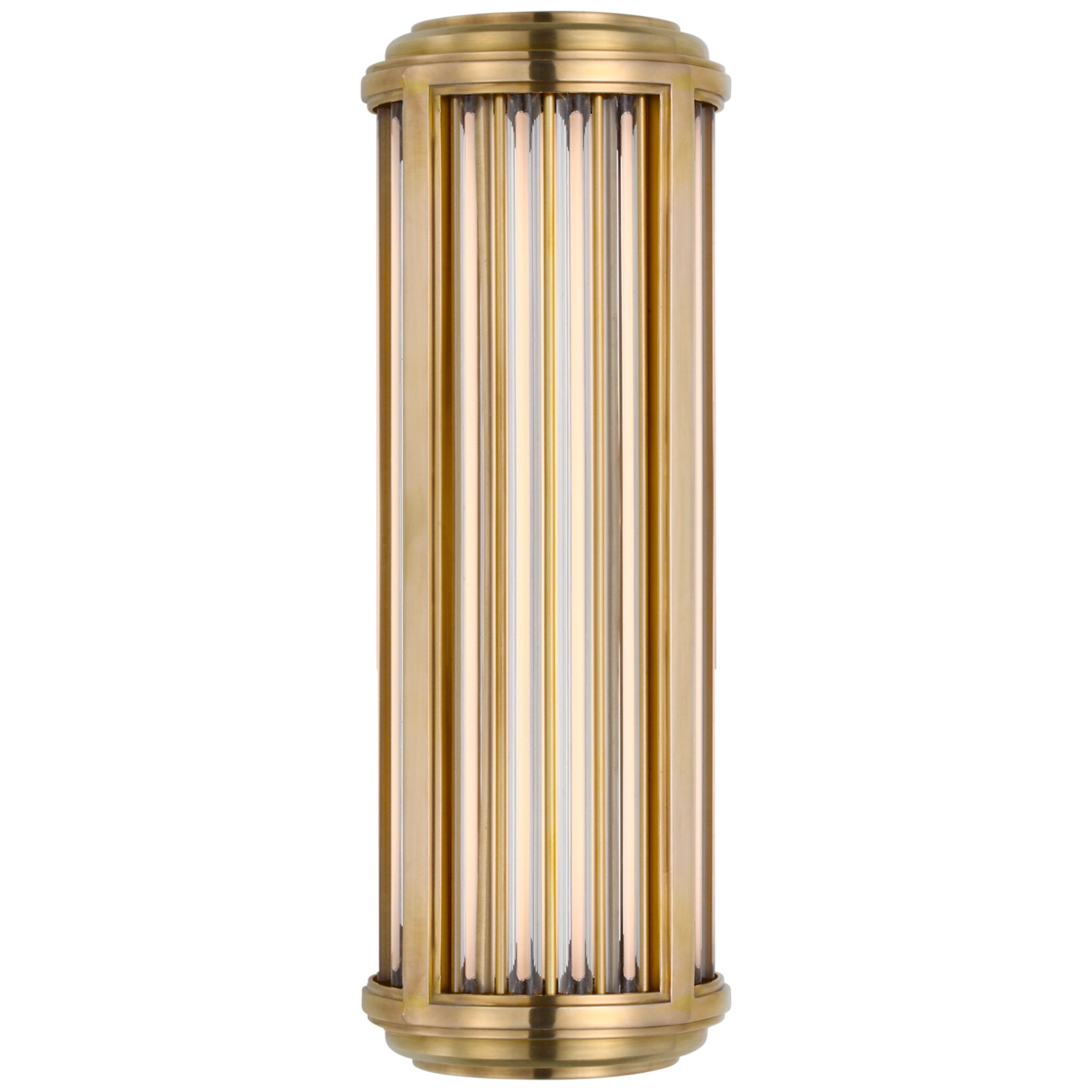 Ralph Lauren Perren Small Wall Sconce in Natural Brass and Glass Rods Wall Light W5.25" x H14.75"
