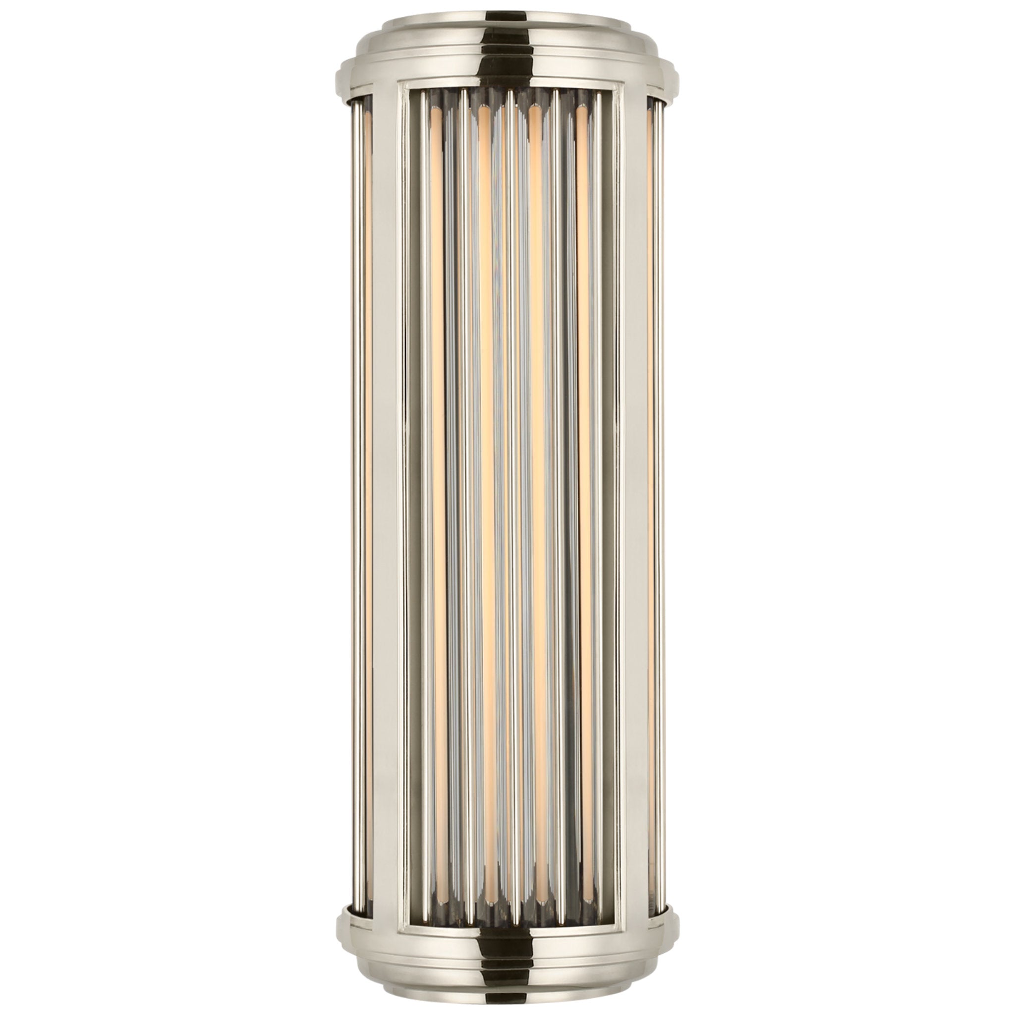 Ralph Lauren Perren Small Wall Sconce in Polished Nickel and Glass Rods Wall Light W5.25" x H14.75"