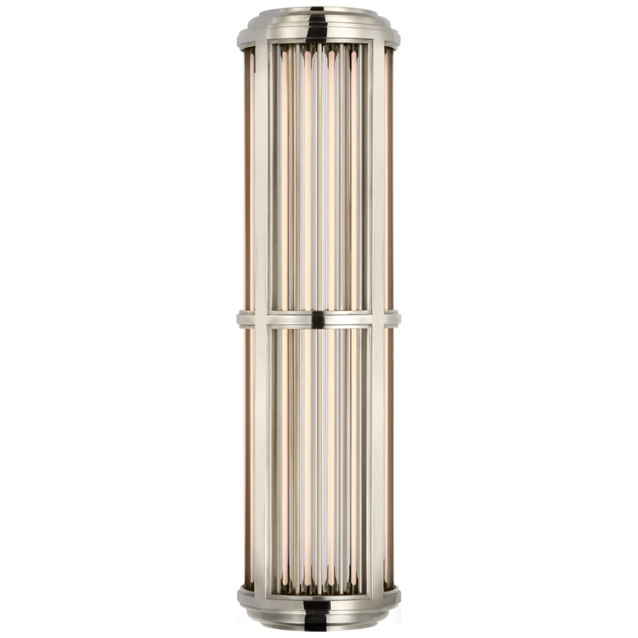 Ralph Lauren Perren Medium Wall Sconce in Polished Nickel and Glass Rods Wall Light W5.25" x H19.75"