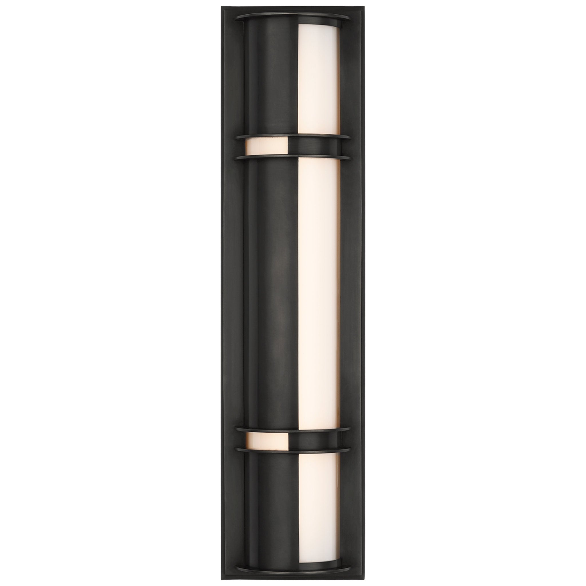Ralph Lauren Strever 18" Shielded Sconce in Bronze with White Glass Wall Light W4.5" x H18"