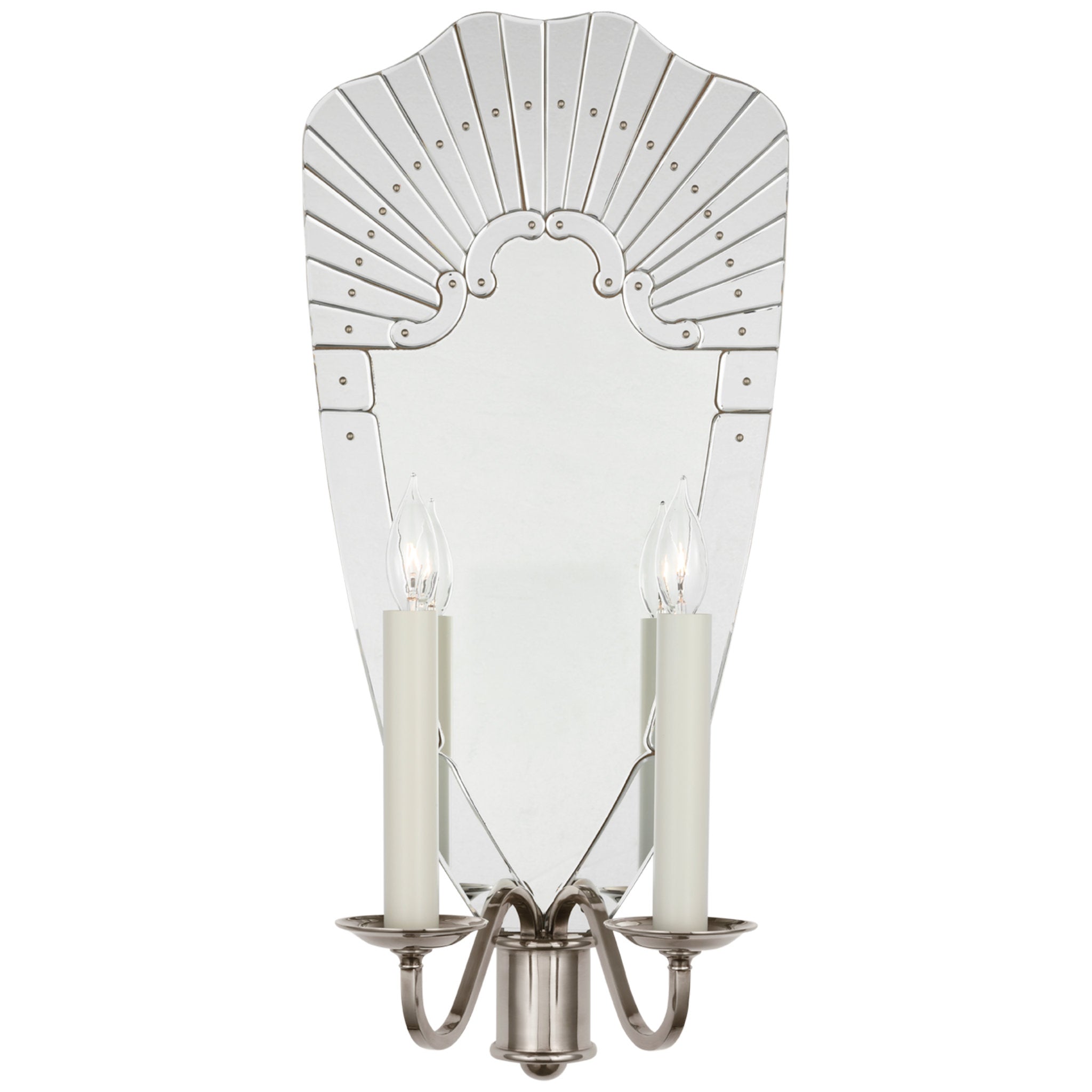 Ralph Lauren Adelaide Extra Large Double Sconce in Mirror and Butler's Silver Wall Light W12.25" x H26.75"