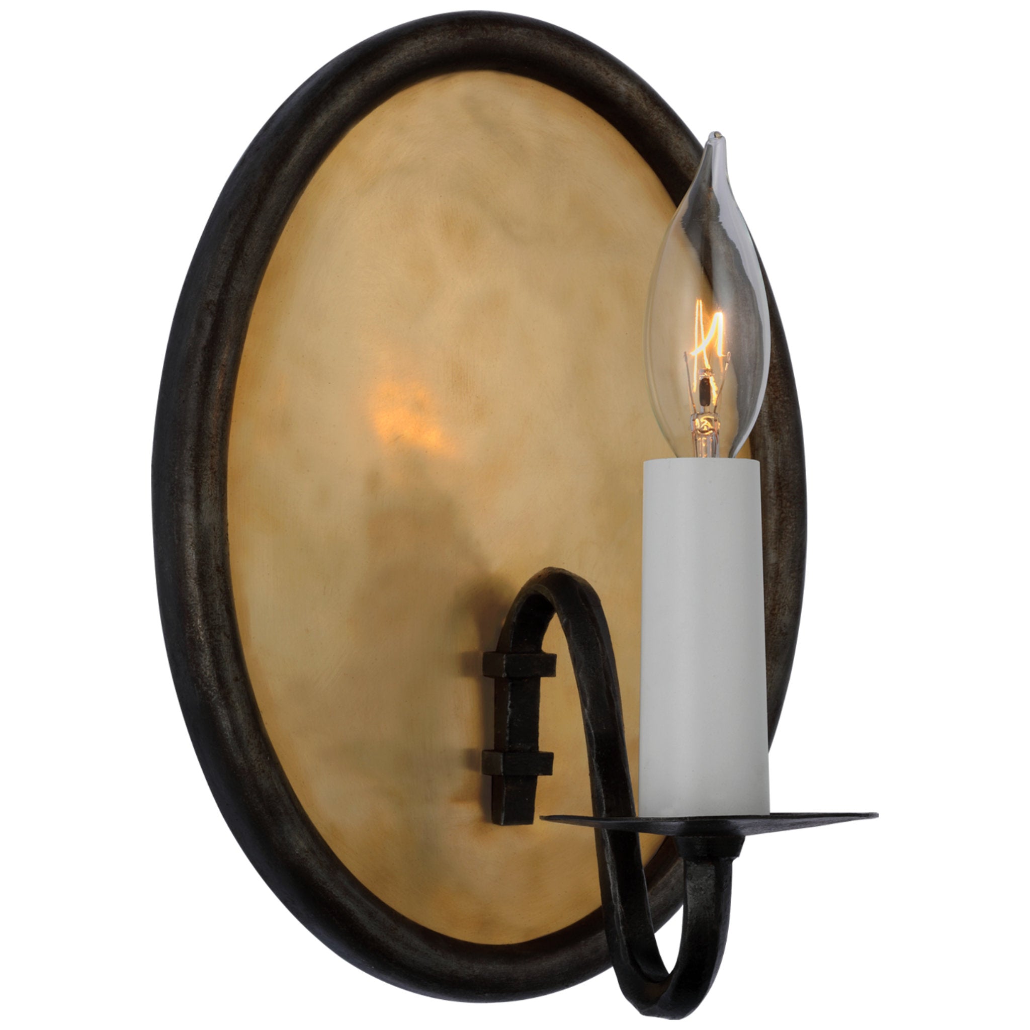 Ralph Lauren Ancram Small Single Sconce in Natural Brass and Aged Iron Wall Light W7.5" x H10.75"