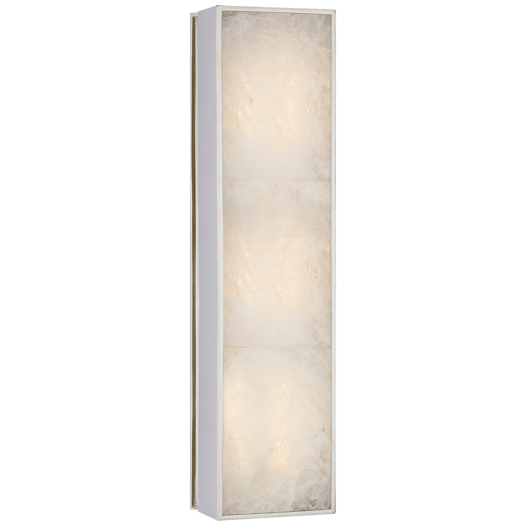 Ralph Lauren Ellis Medium Linear Sconce in Polished Nickel and Natural Quartz Wall Light W5" x H18.75"