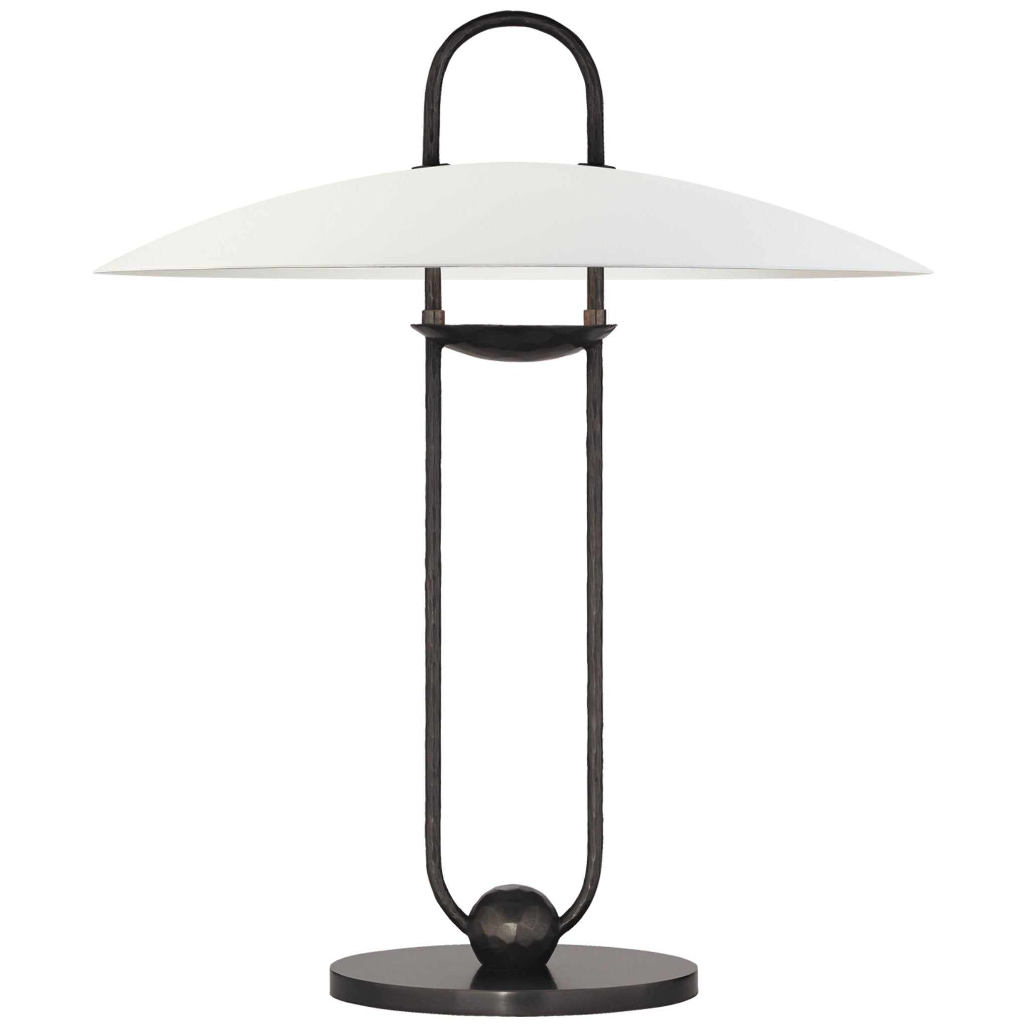 Ralph Lauren Cara Sculpted Table Lamp in Bronze with Plaster White Shade W18" x H21"