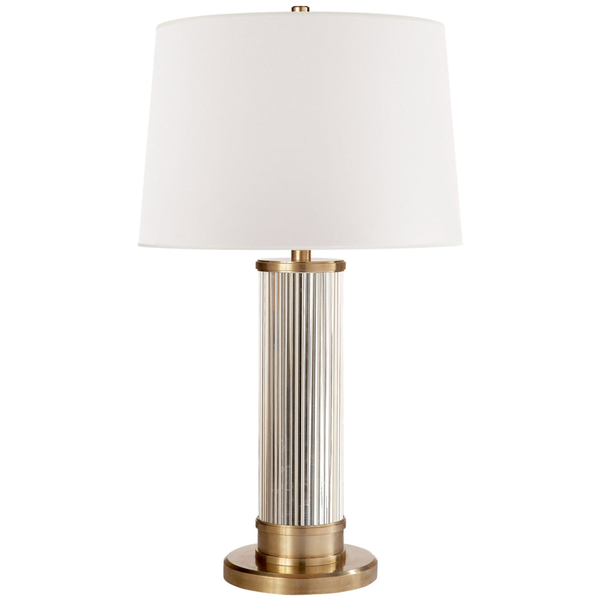 Ralph Lauren Allen Table Lamp in Natural Brass and Glass Rods with White Paper Shade W18" x H30"
