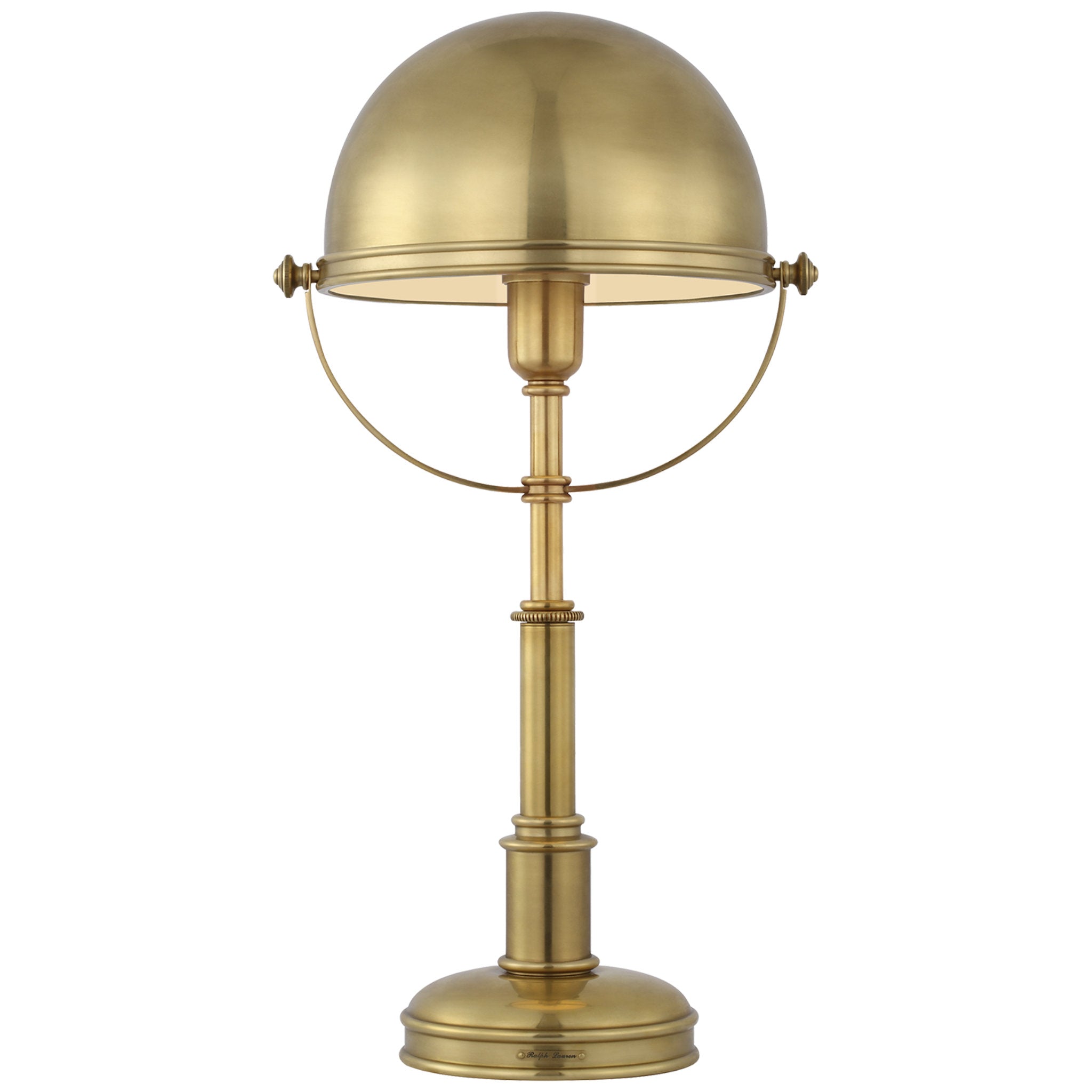 Ralph Lauren Carthage Cordless Desk Lamp in Natural Brass Table Lamp W12.25" x HÂ 23.5" - 28.25"