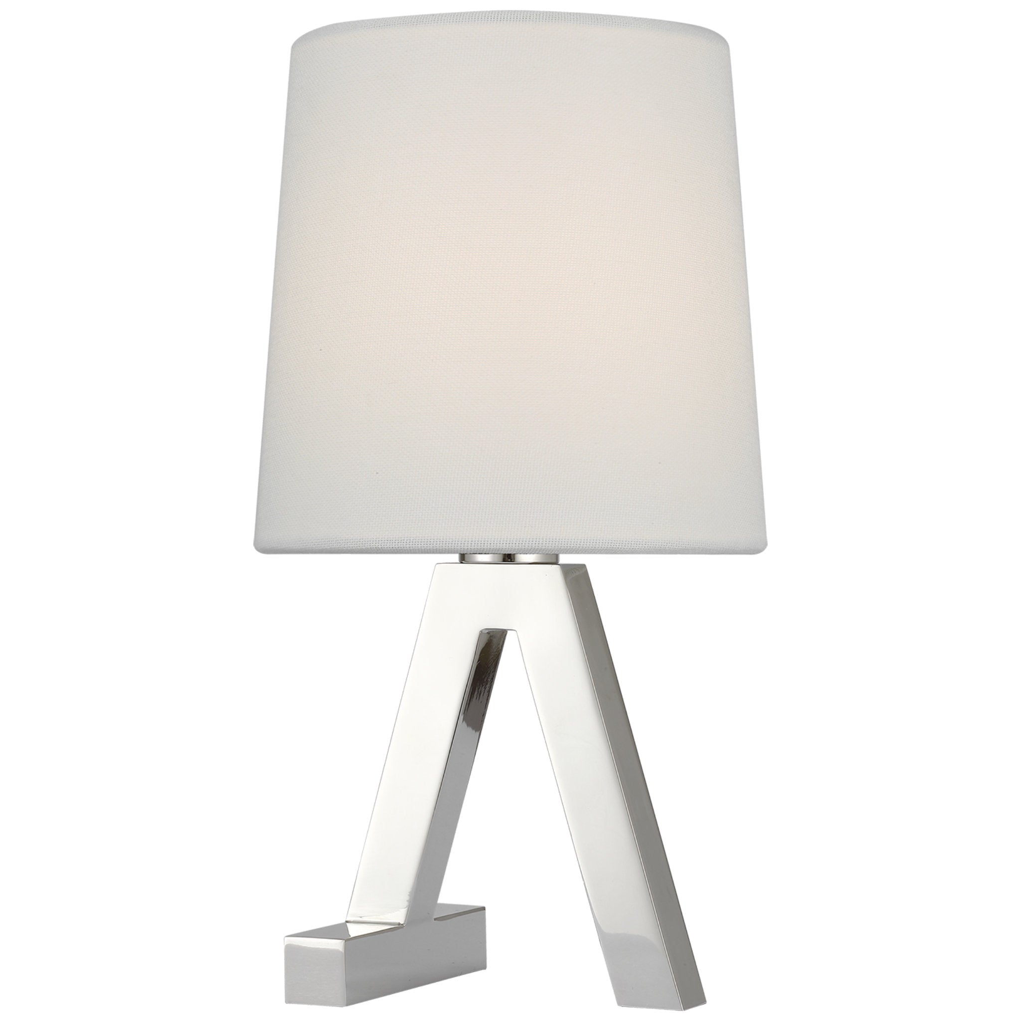 Ralph Lauren Hedger 11" Accent Lamp in Polished Nickel with Linen Shade Table Lamp W5.5" x H10.75"