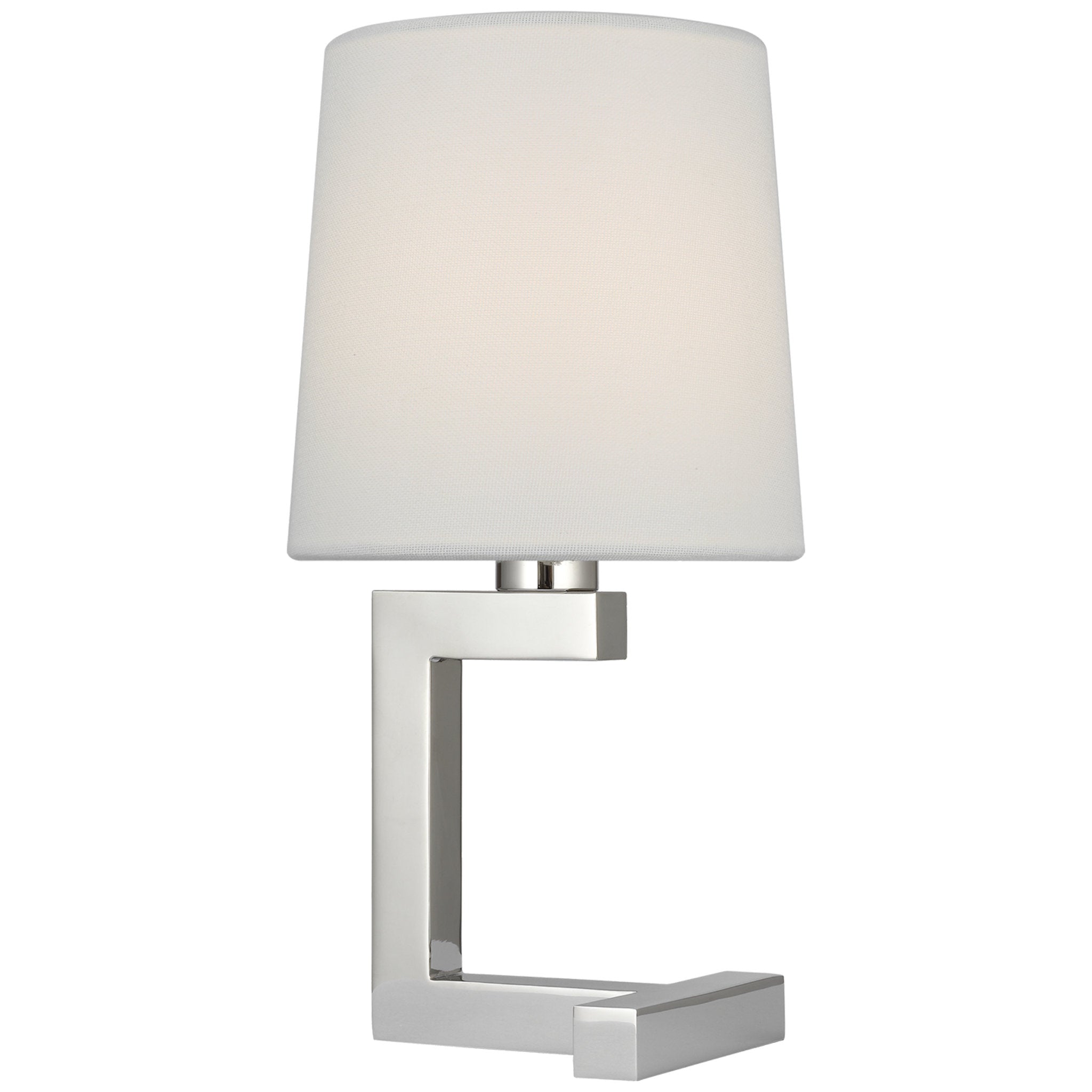 Ralph Lauren Hedger 12" Accent Lamp in Polished Nickel with Linen Shade Table Lamp W5.5" x H10.75"