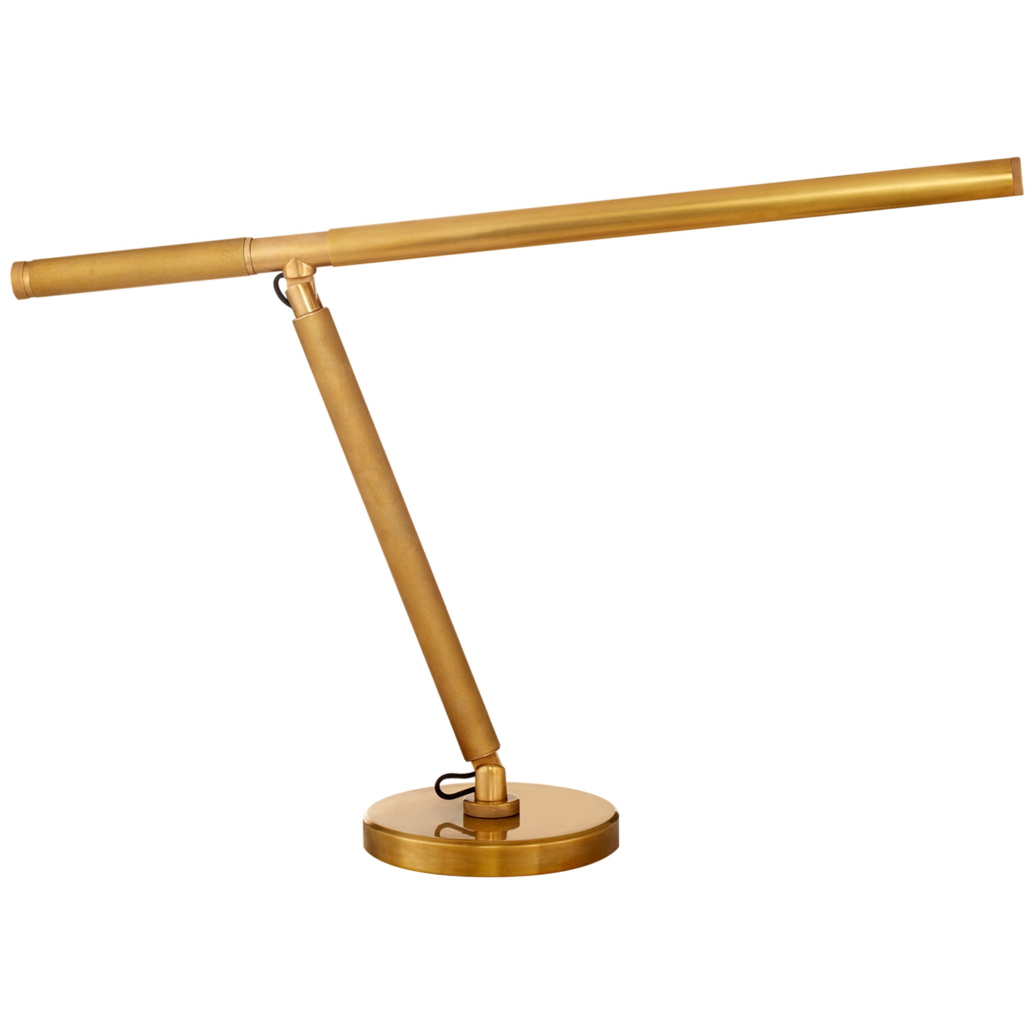 Ralph Lauren Barrett Knurled Boom Arm Desk Light in Natural Brass Table Lamp W9" x H17"-30"