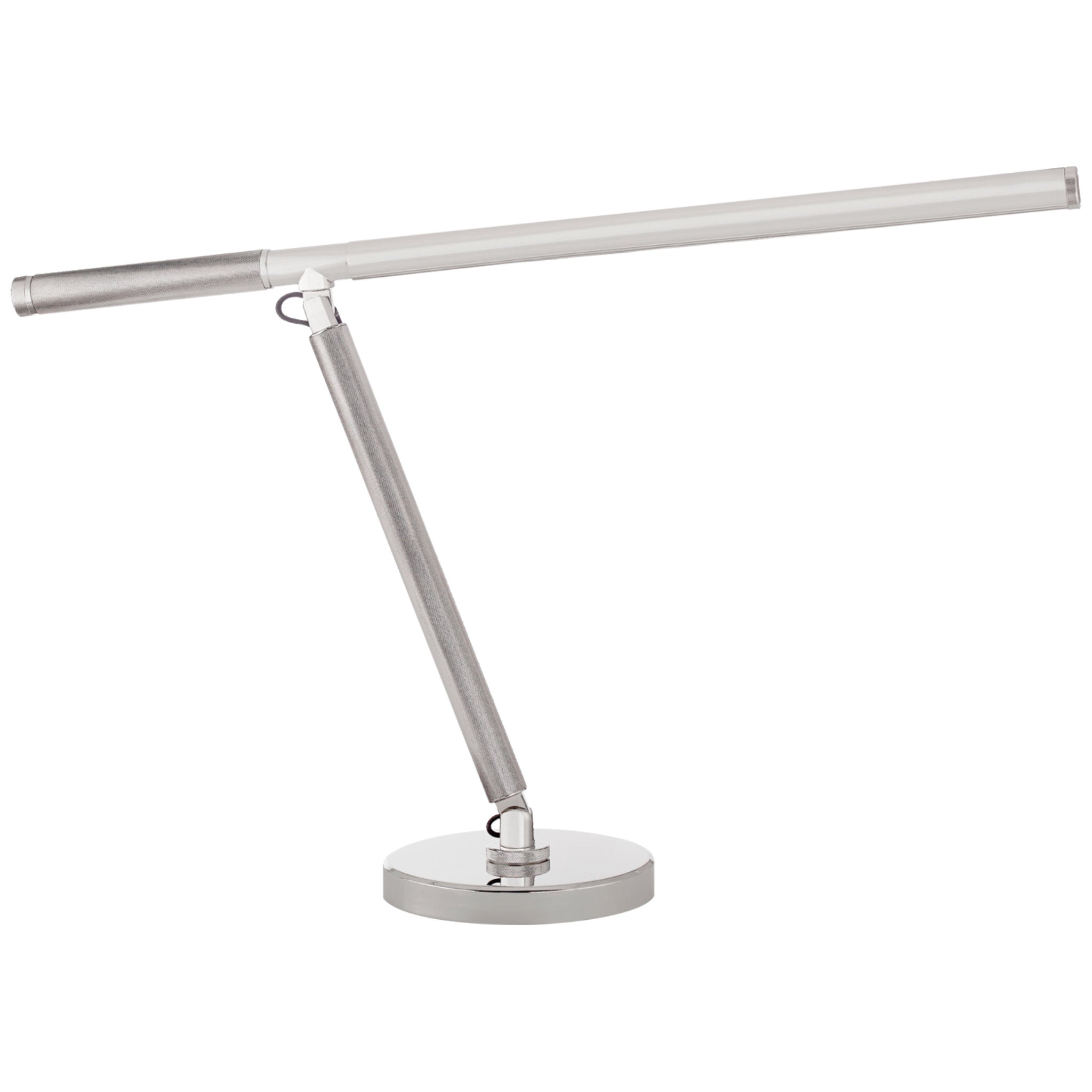 Ralph Lauren Barrett Knurled Boom Arm Desk Light in Polished Nickel Table Lamp W9" x H17"-30"