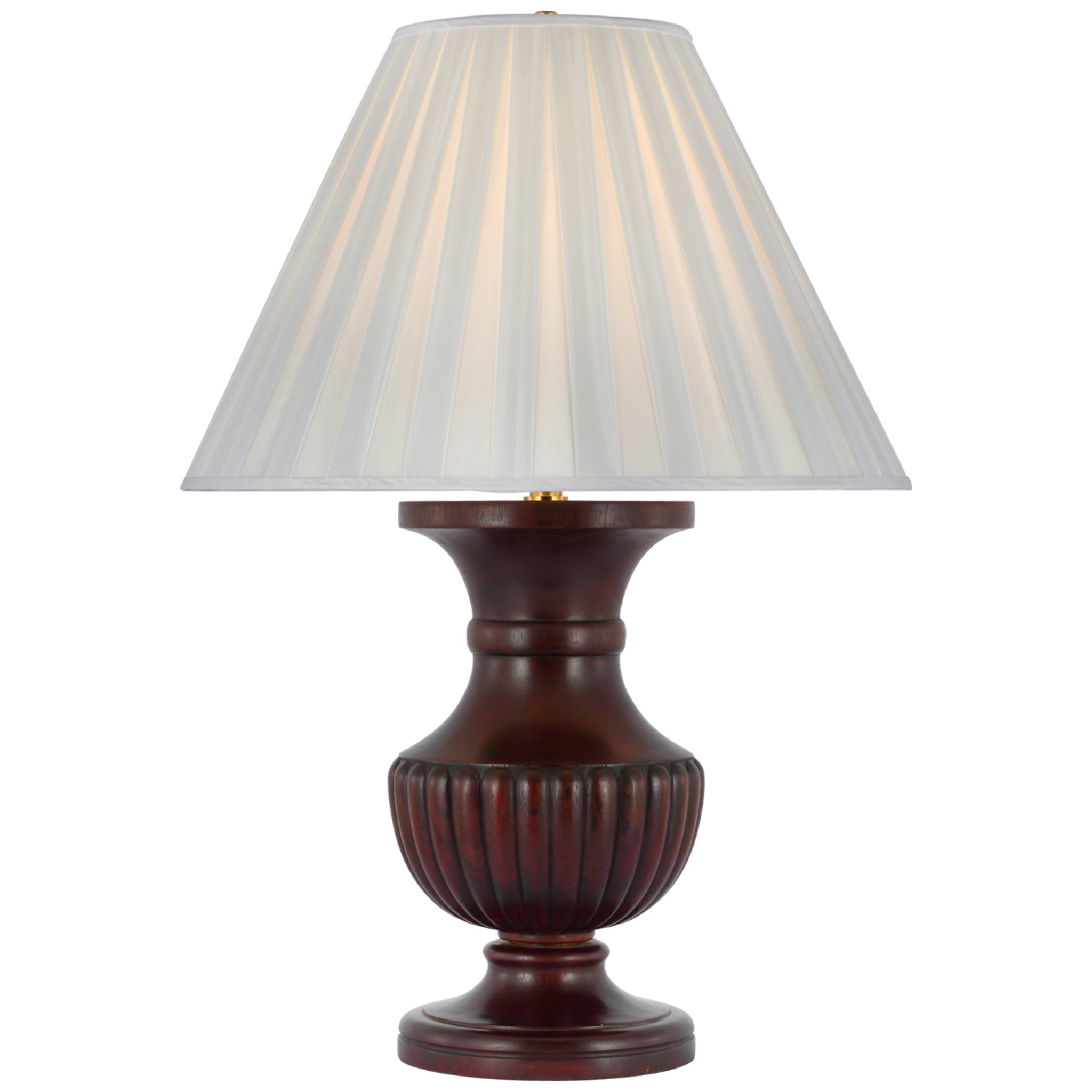 Ralph Lauren Tisdale Large Table Lamp in Mahogany with Silk Box Pleat Shade W22" x H31"