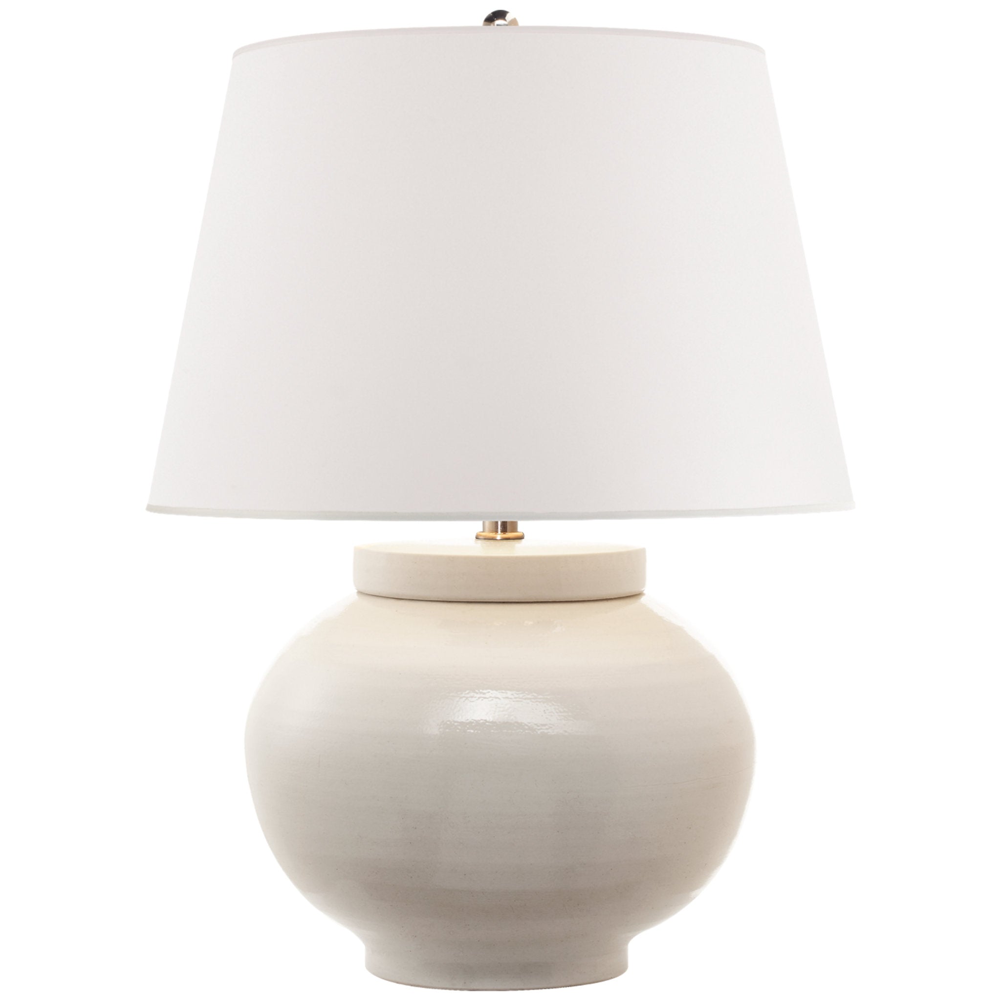 Ralph Lauren Carter Small Table Lamp in White Porcelain with White Paper Shade W19" x H25"