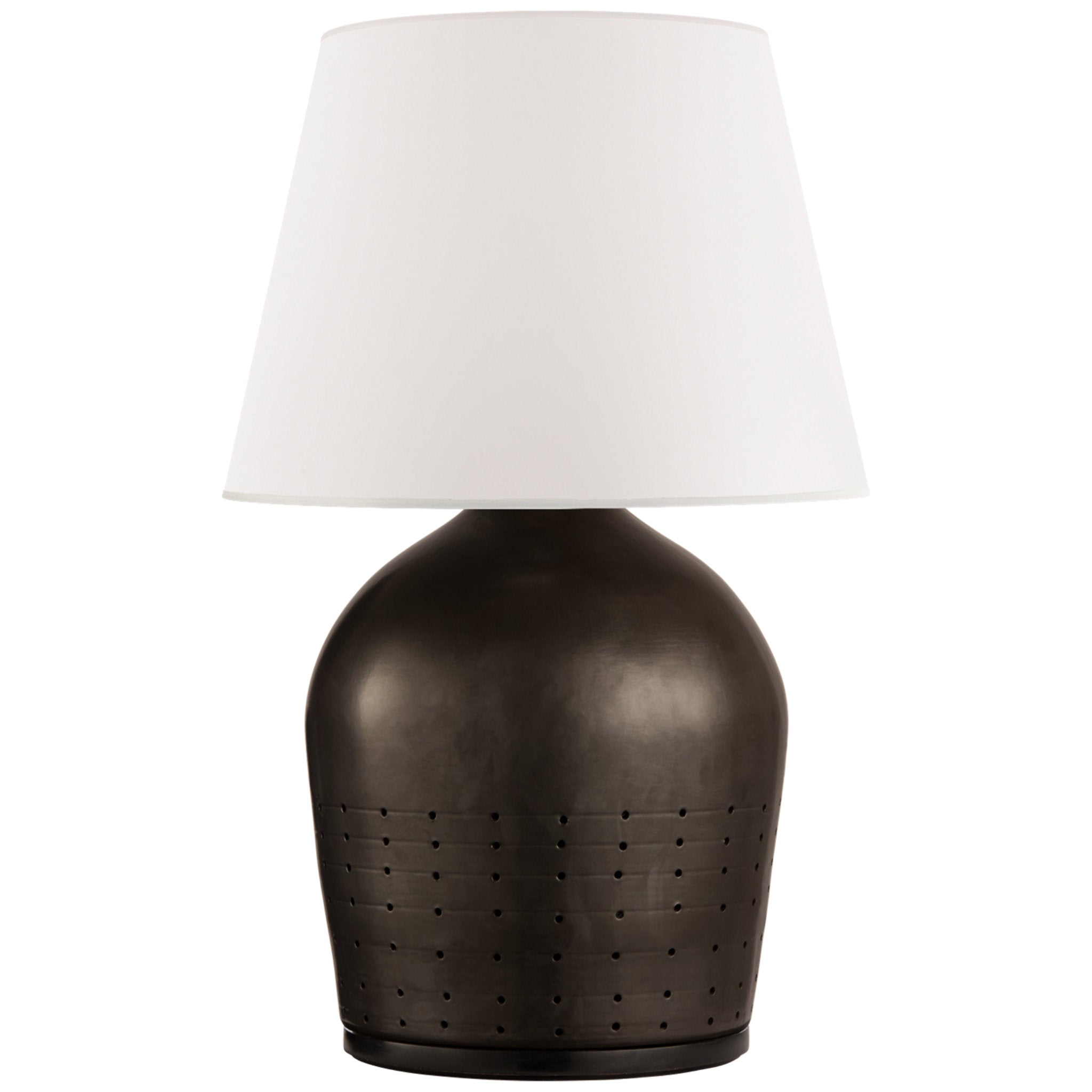 Ralph Lauren Halifax Small Table Lamp in Black Ceramic with White Paper Shade W19" x H27.5"