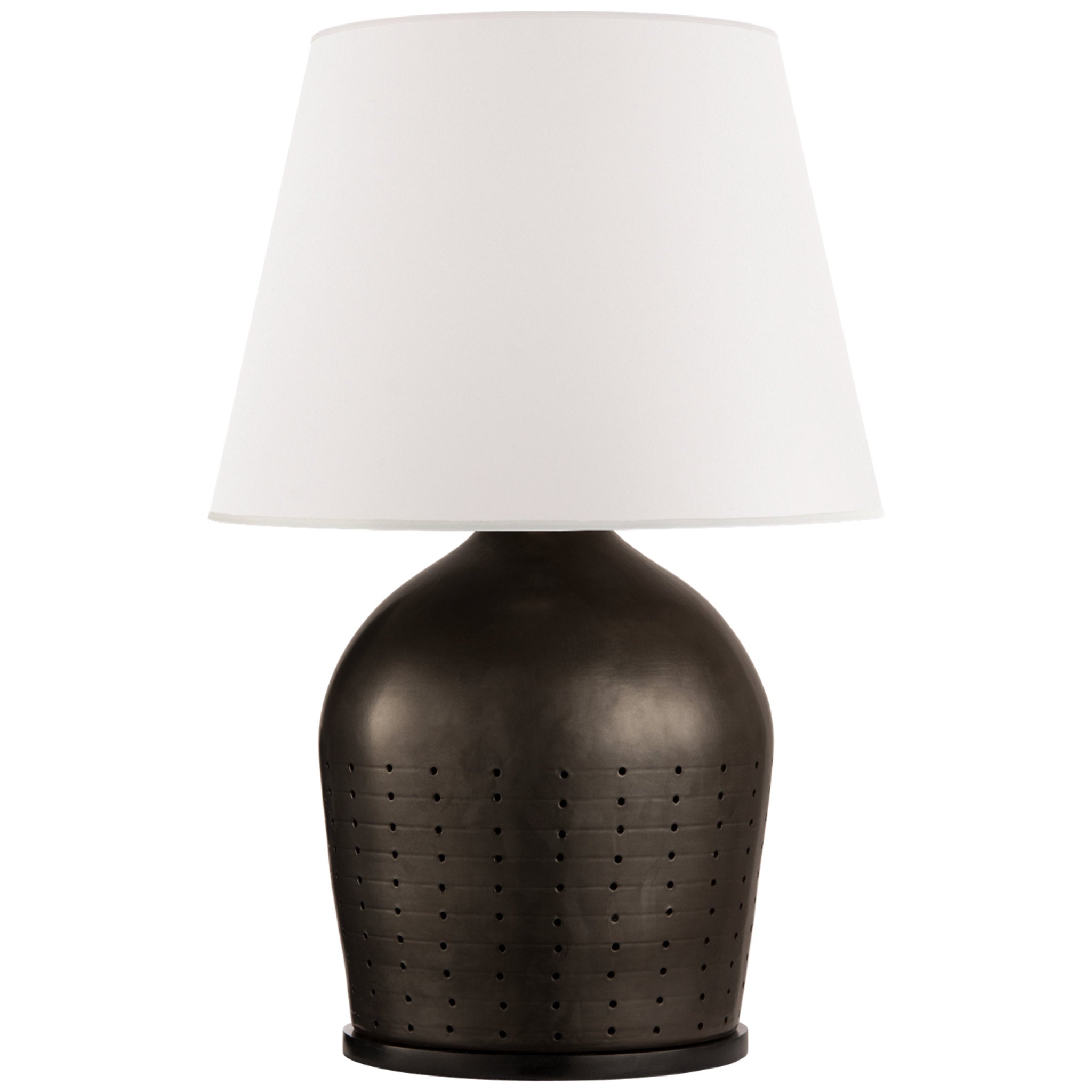 Ralph Lauren Halifax Large Table Lamp in Black Ceramic with White Paper Shade W25" x H36"