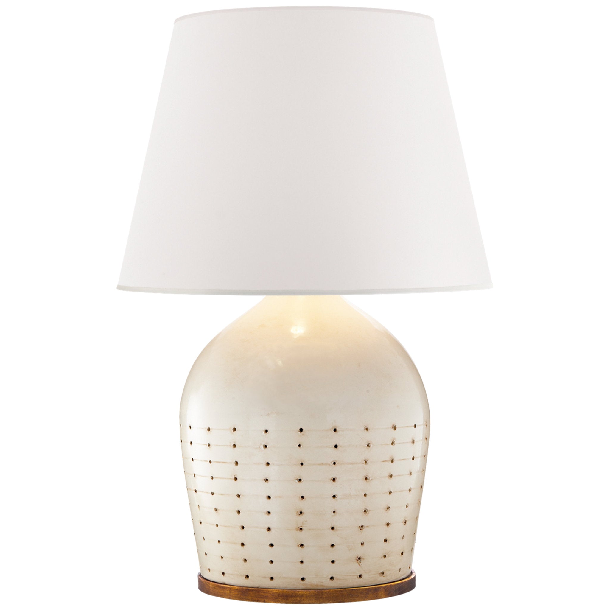 Ralph Lauren Halifax Large Table Lamp in Coconut with White Paper Shade W25" x H36.25"