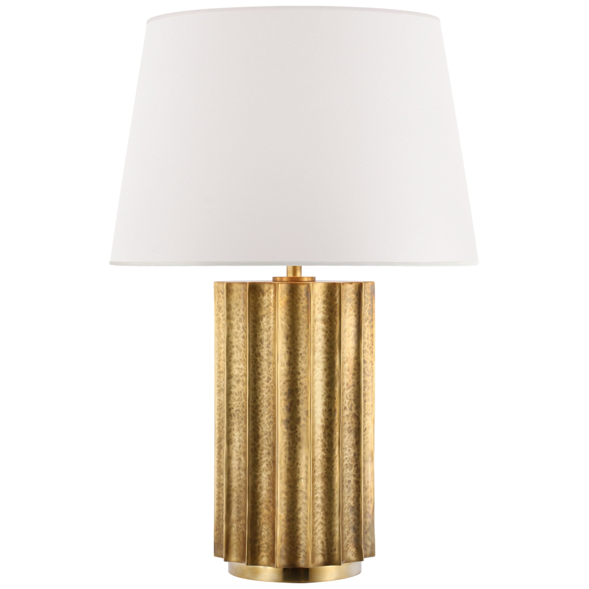 Ralph Lauren Kolber Medium Table Lamp in Natural Brass with White Paper Shade W19" x H26.5"