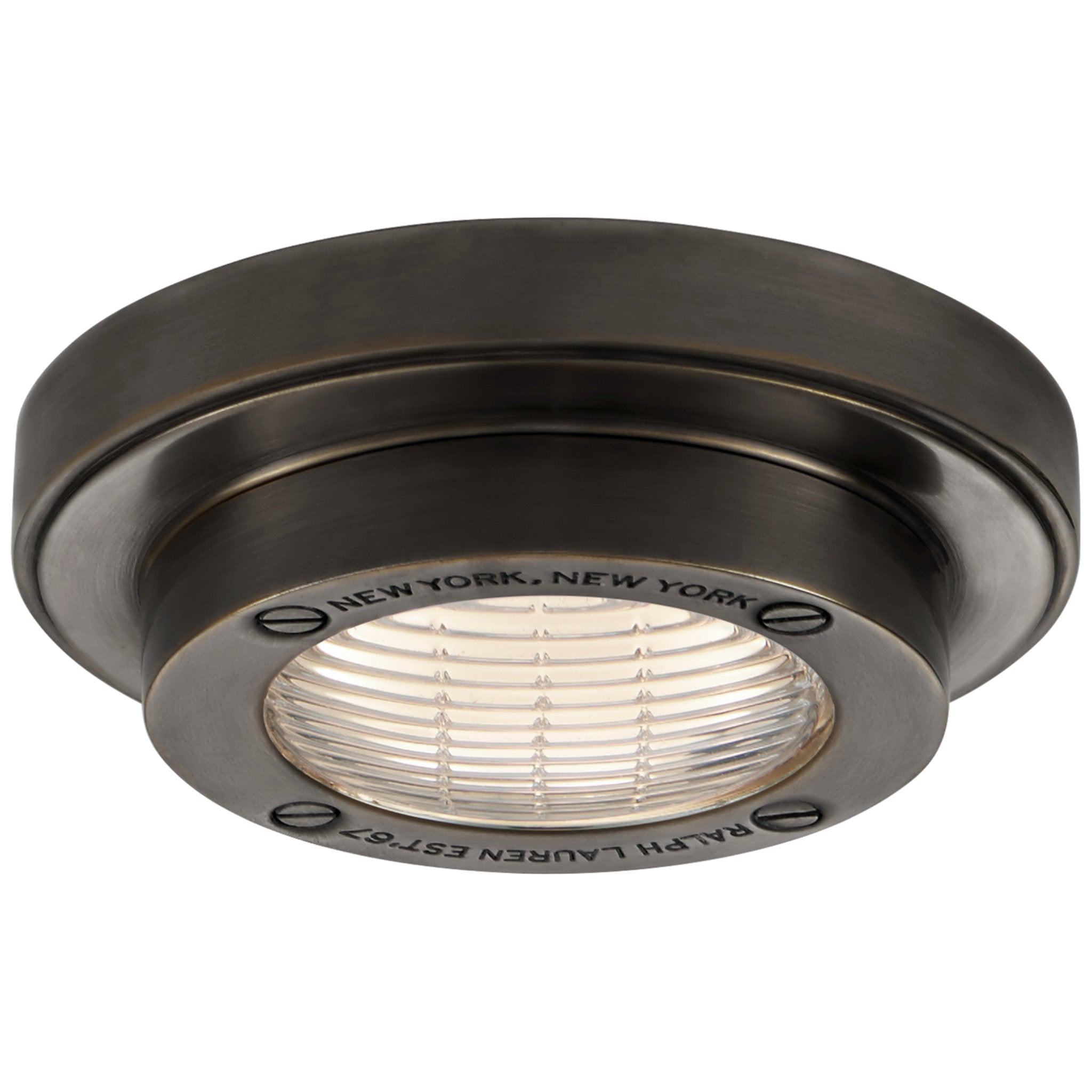 Ralph Lauren Grant 4.5" Solitaire Flush Mount in Bronze Ceiling Light W4.5" x H1.5"