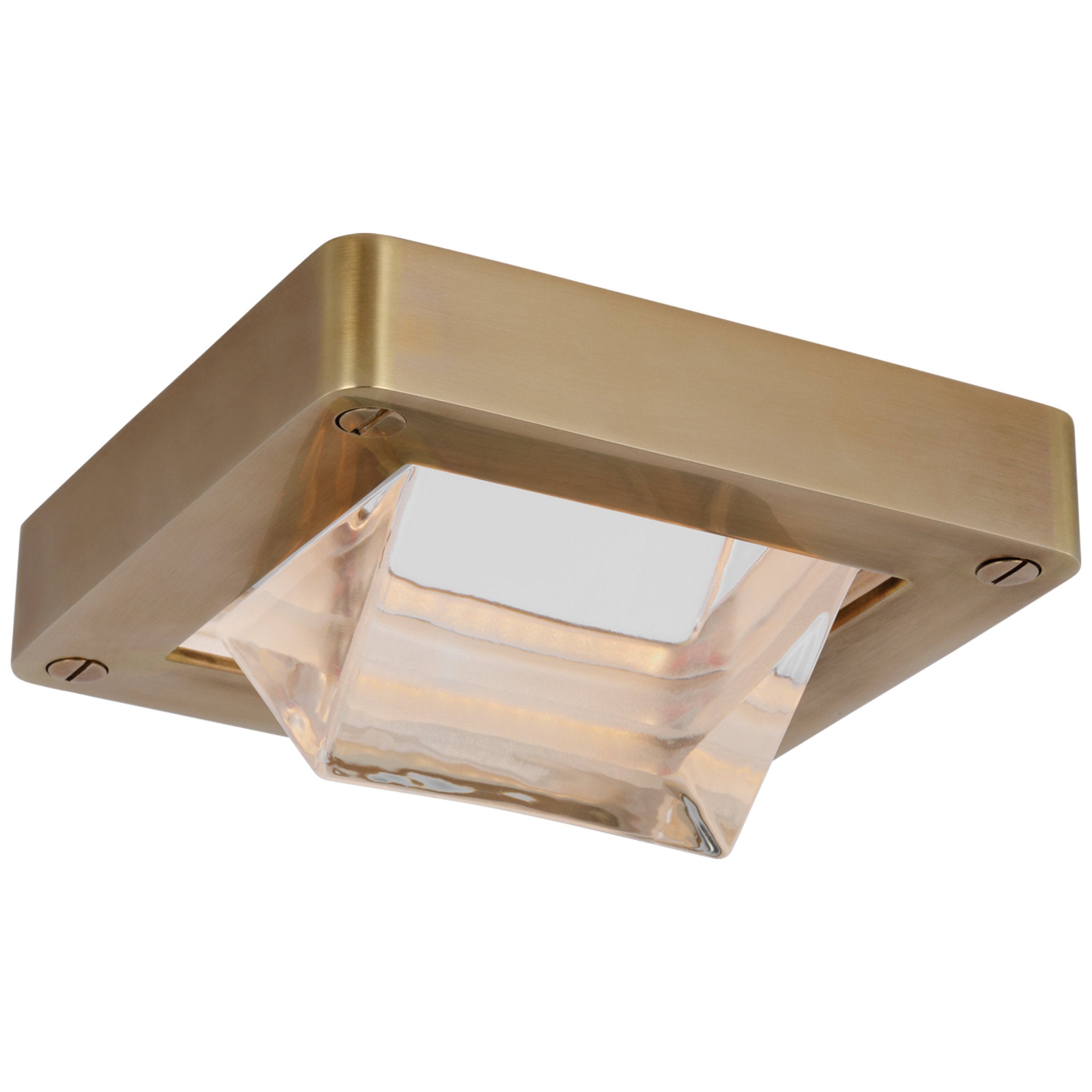 Ralph Lauren Rolland 5" Solitaire Flush Mount in Natural Brass and Clear Glass Ceiling Light W5" x H2.5"