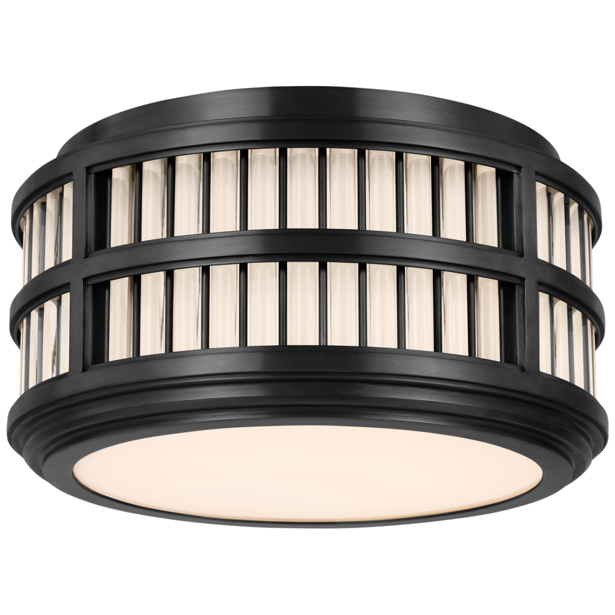 Ralph Lauren Perren 12" Flush Mount in Bronze and Glass Rods Ceiling Light W12" x H6.25"