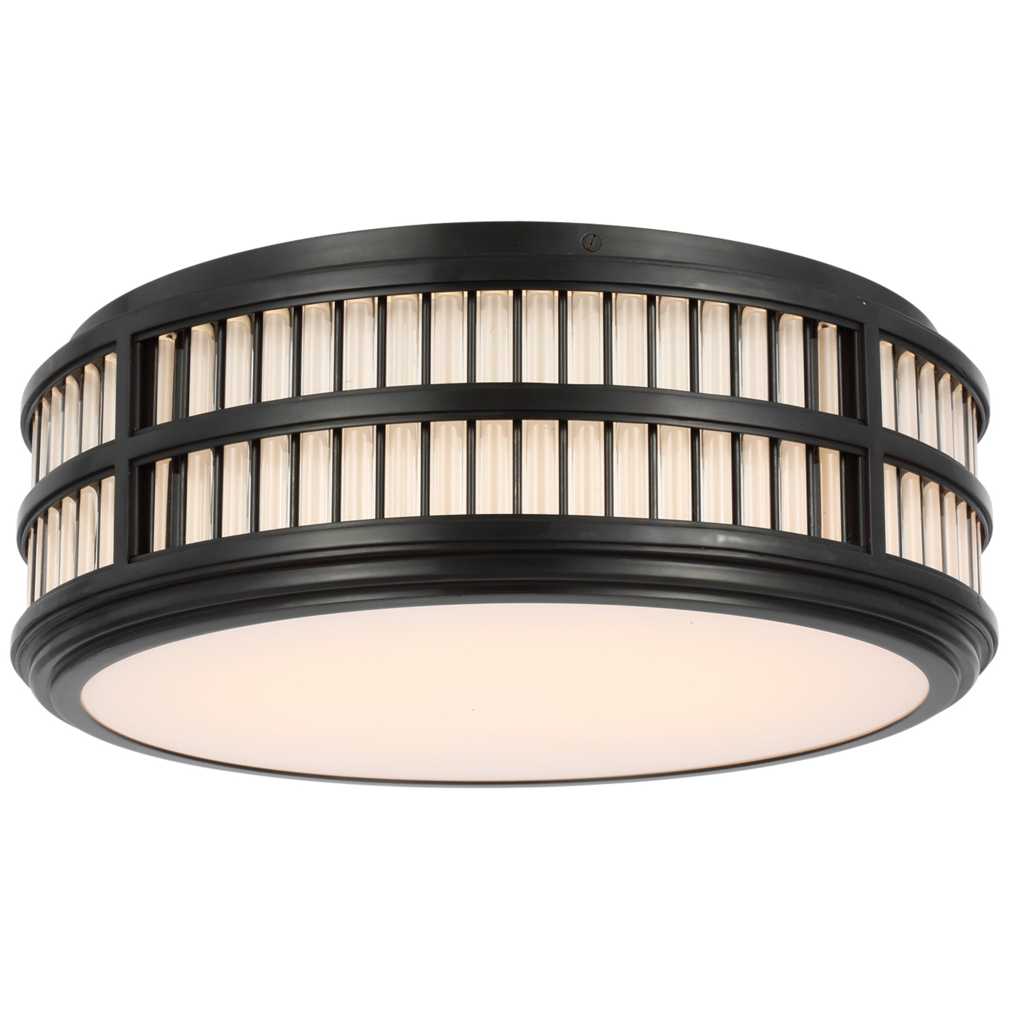 Ralph Lauren Perren 18" Flush Mount in Bronze and Glass Rods Ceiling Light W18" x H6.25"