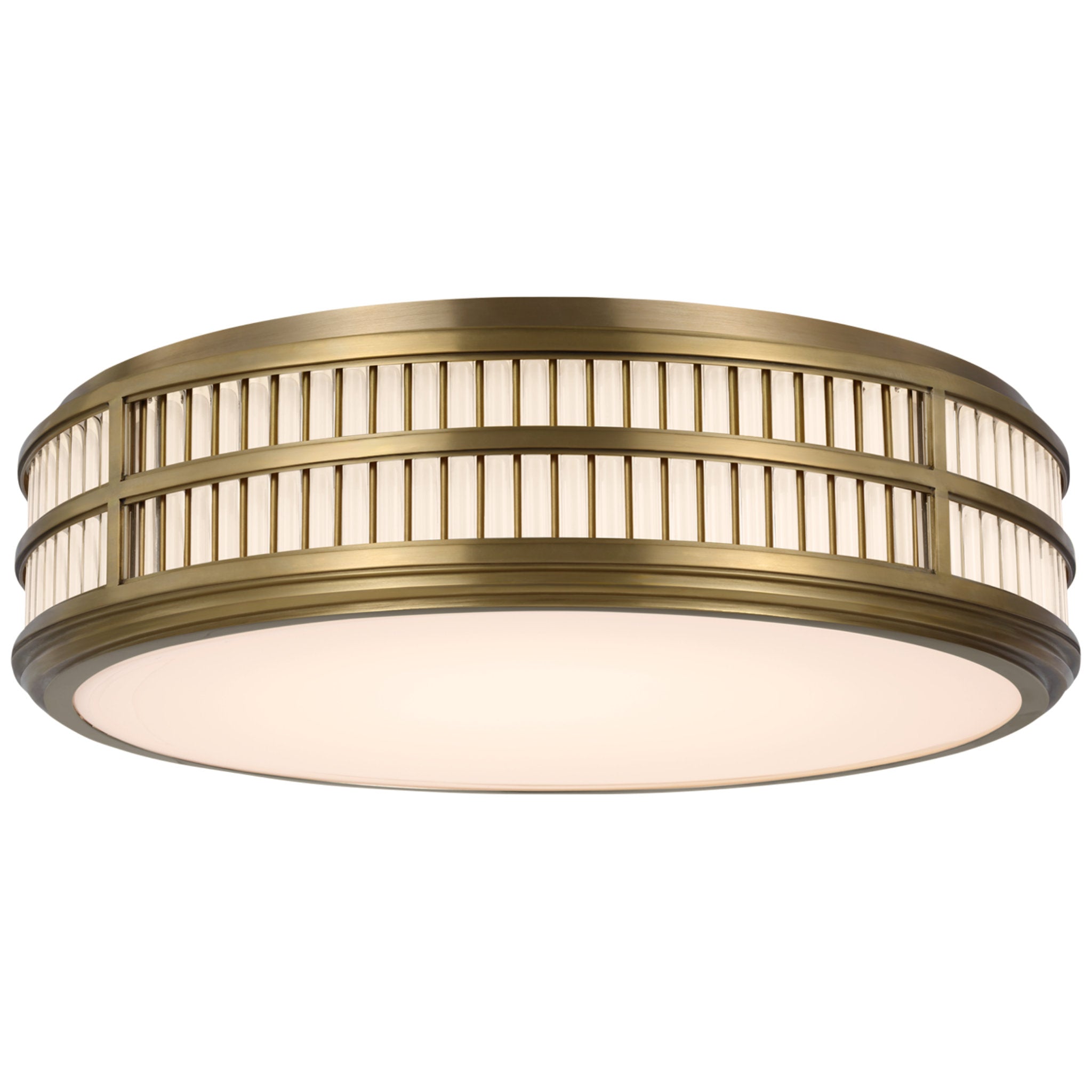 Ralph Lauren Perren 24" Flush Mount in Natural Brass and Glass Rods Ceiling Light W24" x H6.25"