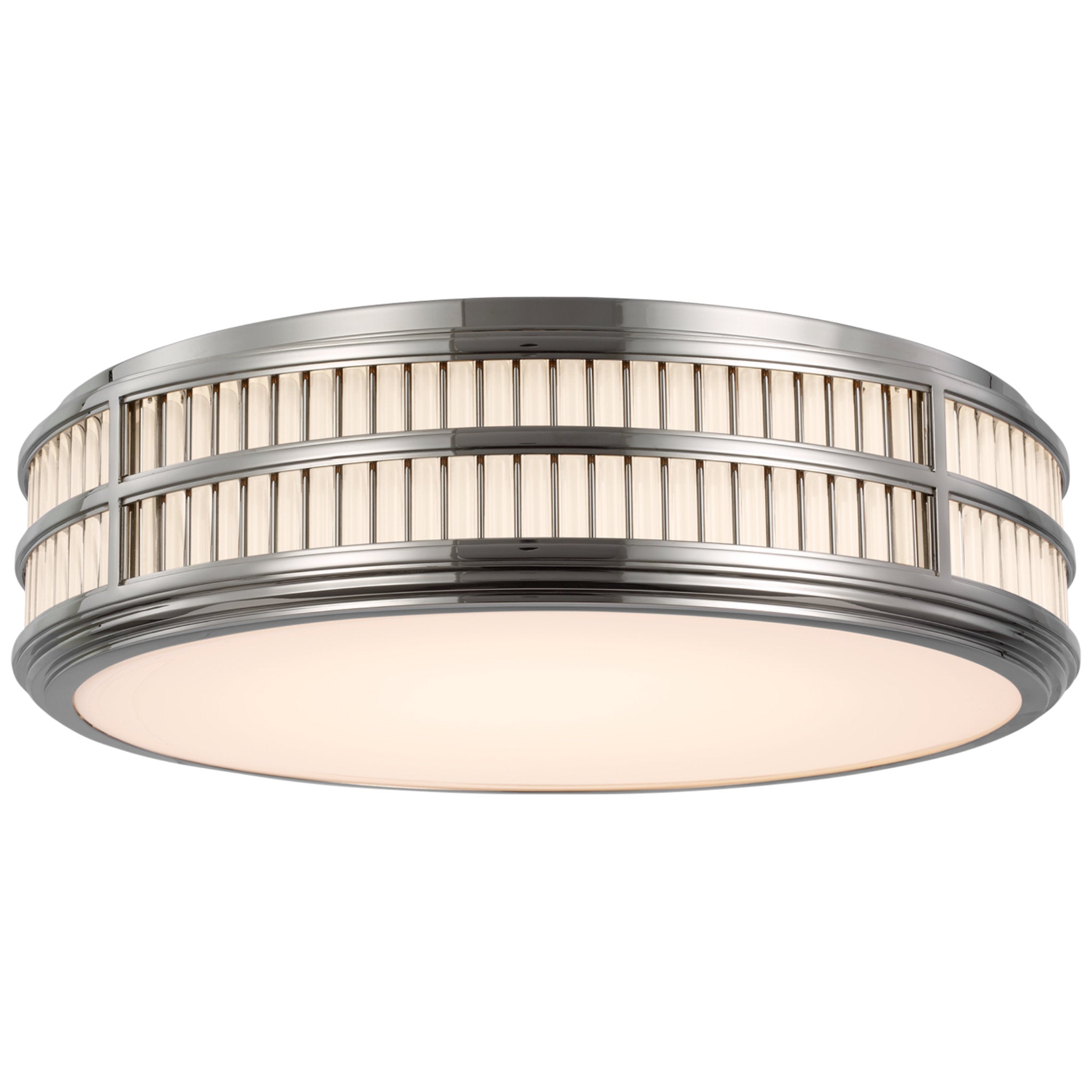 Ralph Lauren Perren 24" Flush Mount in Polished Nickel and Glass Rods Ceiling Light W24" x H6.25"