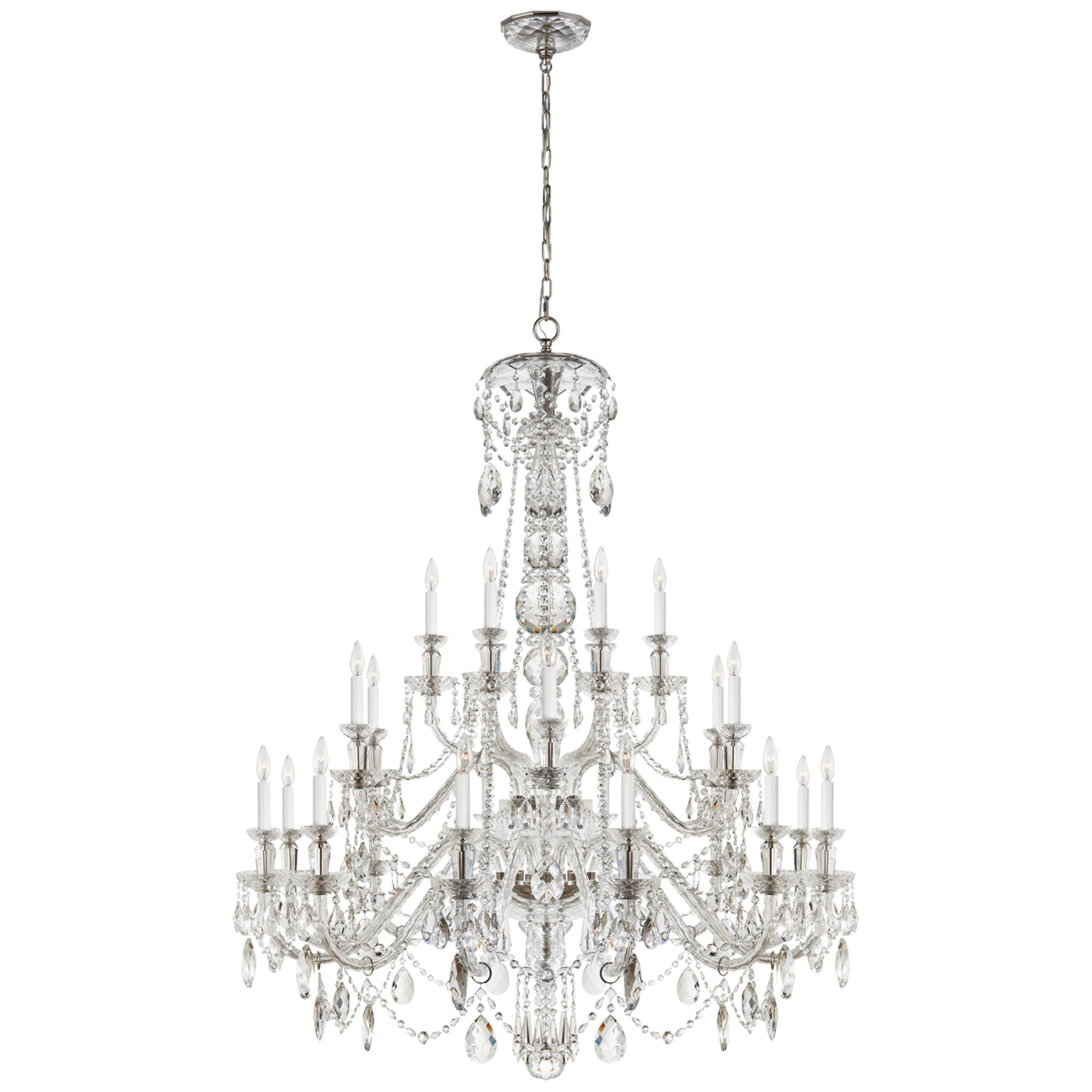 Ralph Lauren Daniela Twenty Four-Light Chandelier in Crystal Ceiling Light W50" x H60.5"