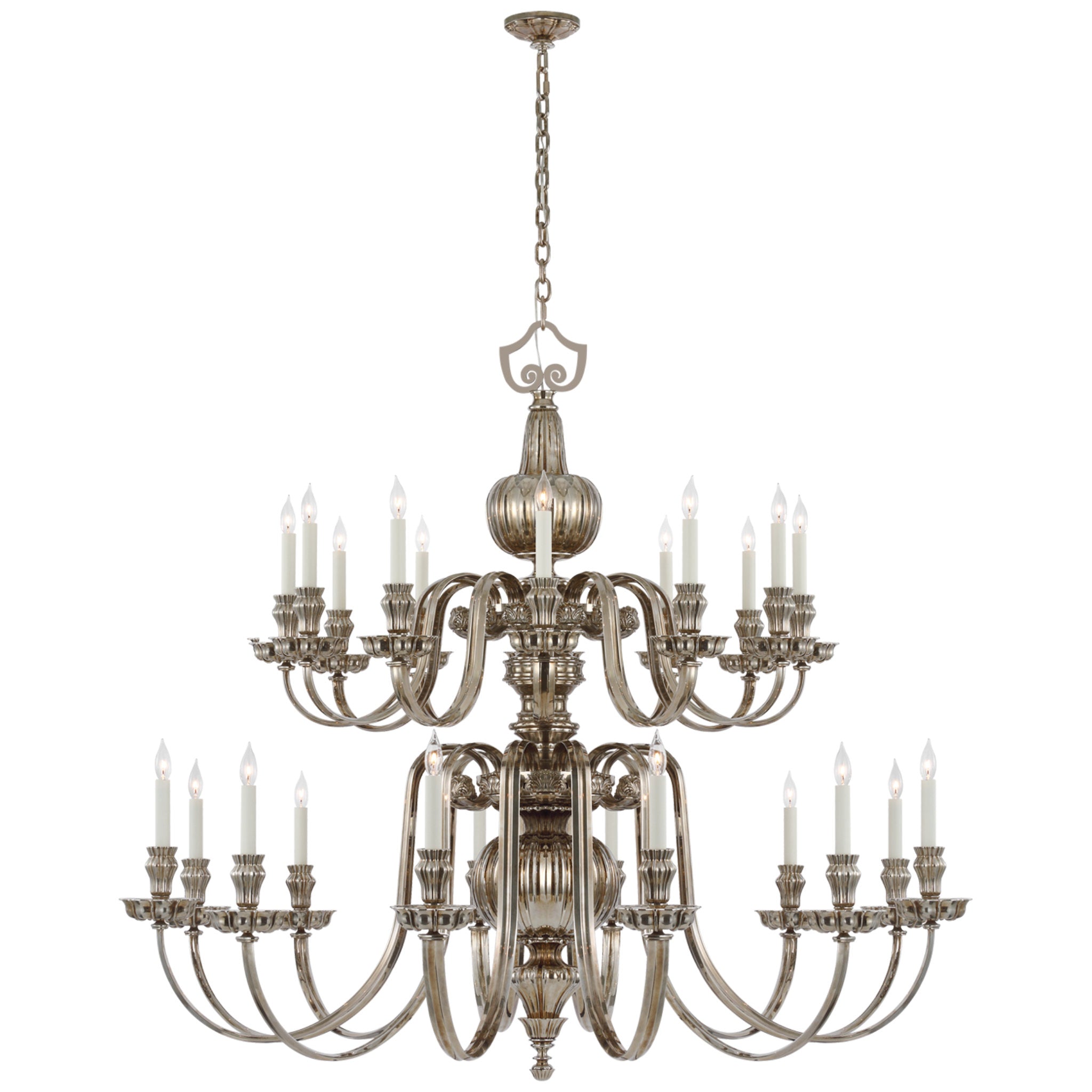 Ralph Lauren Falaise Grande Two Tier Chandelier in Butler's Silver Ceiling Light W66" x H58.25"