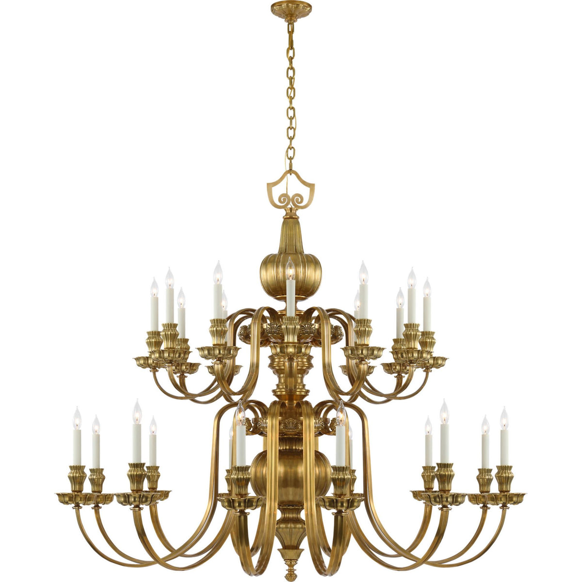 Ralph Lauren Falaise Grande Two Tier Chandelier in Natural Brass W66" x H58.25"
